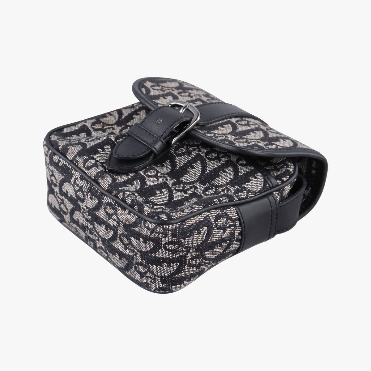 Pre-owned Christian Dior Trotter Black Jacquard×Leather  shoulderbag | stylenewstar