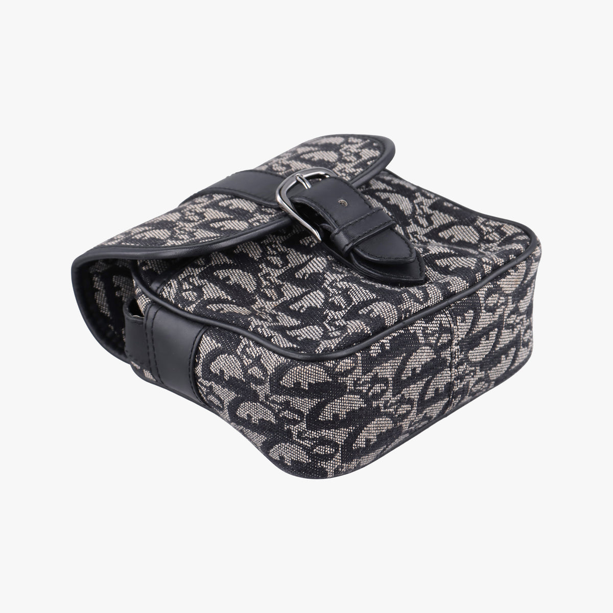 Pre-owned Christian Dior Trotter Black Jacquard×Leather  shoulderbag | stylenewstar