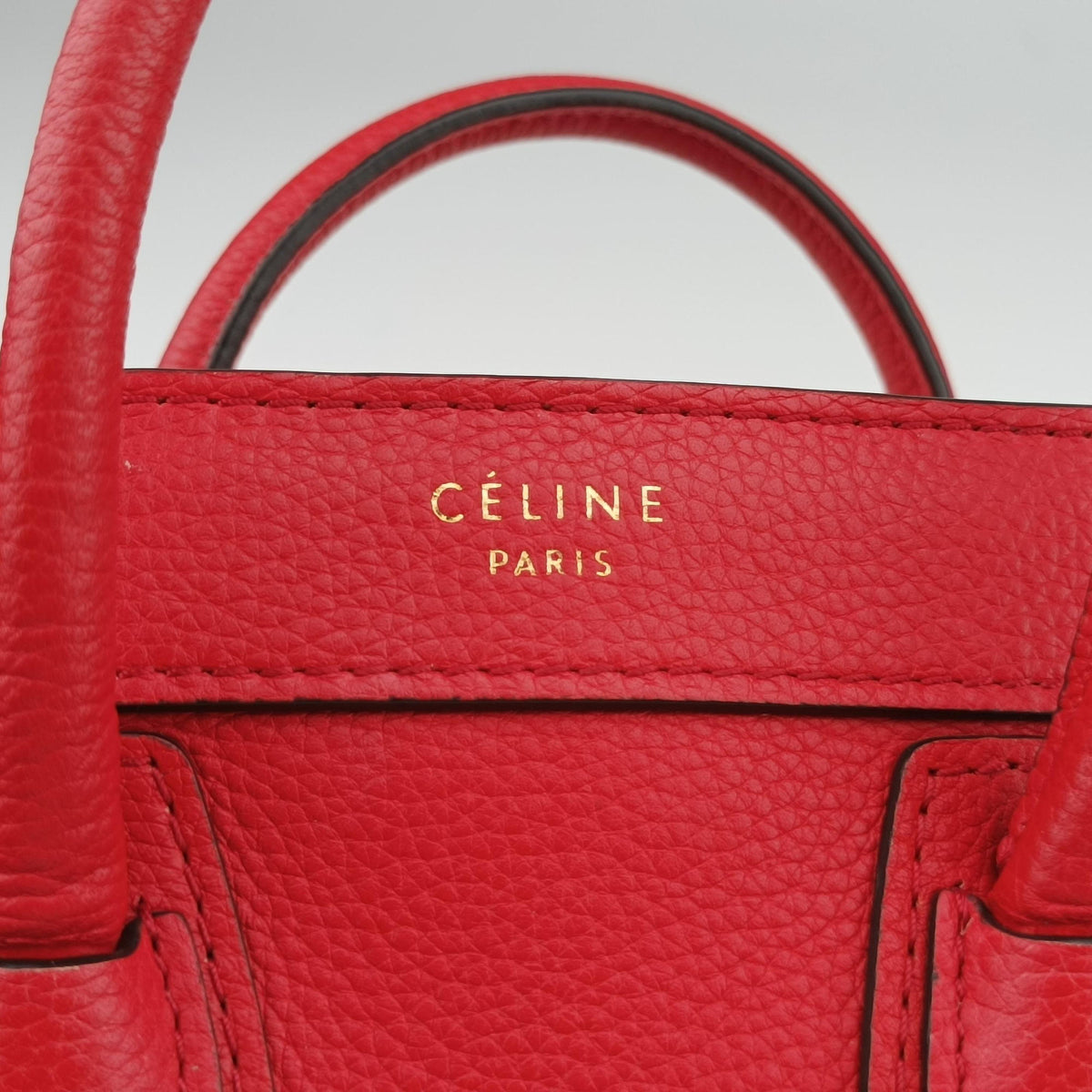 Pre-owned Celine luggage nano shopper Red Leather  shoulderbag | stylenewstar