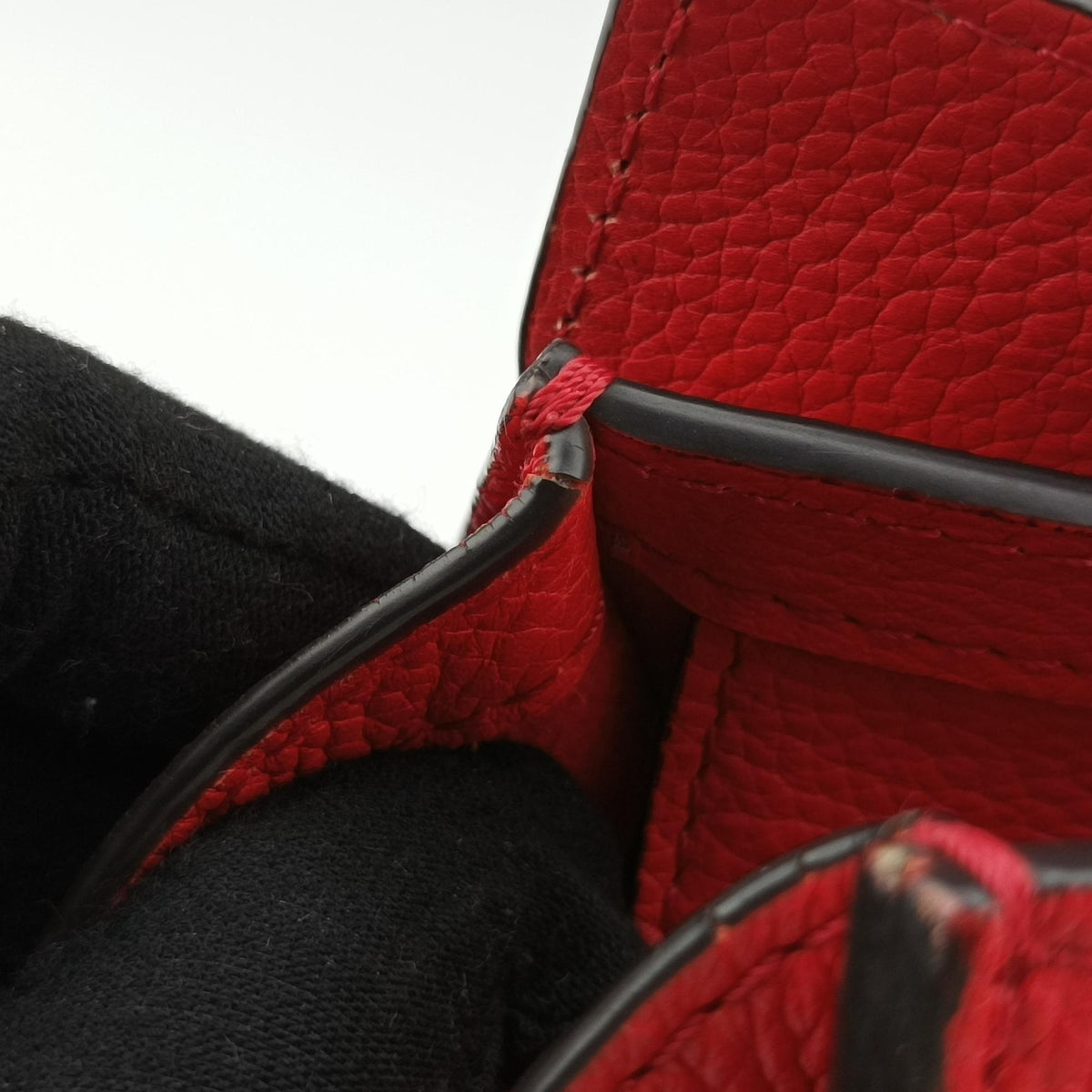 Pre-owned Celine luggage nano shopper Red Leather  shoulderbag | stylenewstar