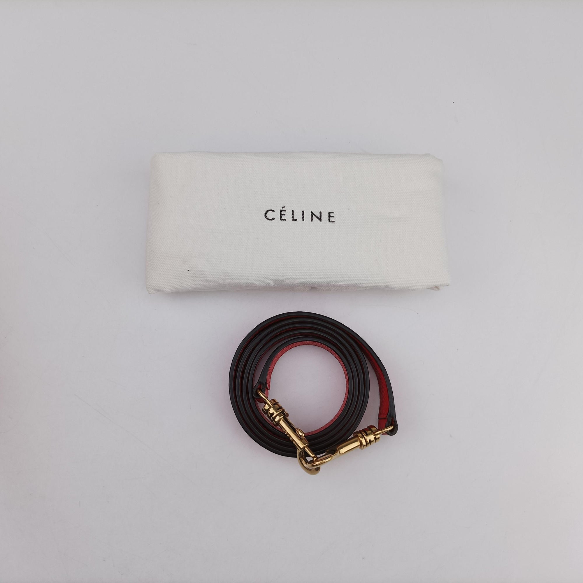 Pre-owned Celine luggage nano shopper Red Leather  shoulderbag | stylenewstar
