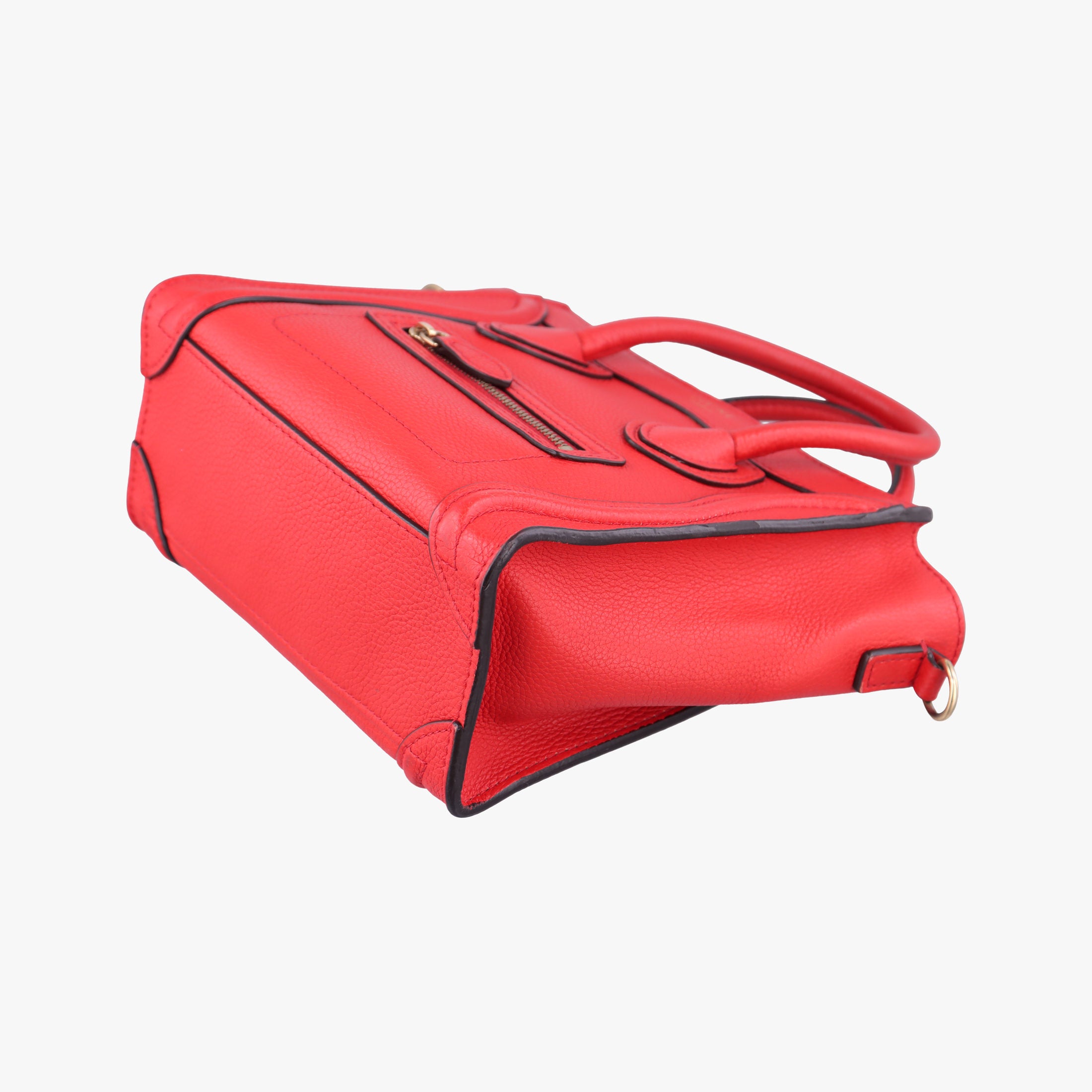 Pre-owned Celine luggage nano shopper Red Leather  shoulderbag | stylenewstar