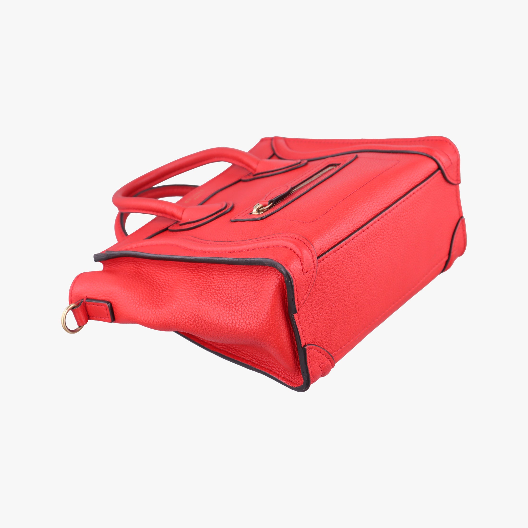 Pre-owned Celine luggage nano shopper Red Leather  shoulderbag | stylenewstar