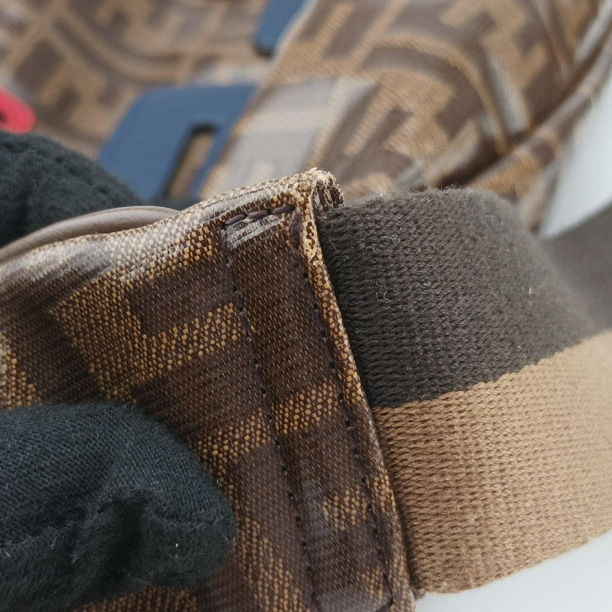 Pre-owned Fendi Fila Collaboration Zucca Pattern Logomania Brown PVC coated canvas 7VA434 bum bag/waist bag | stylenewstar