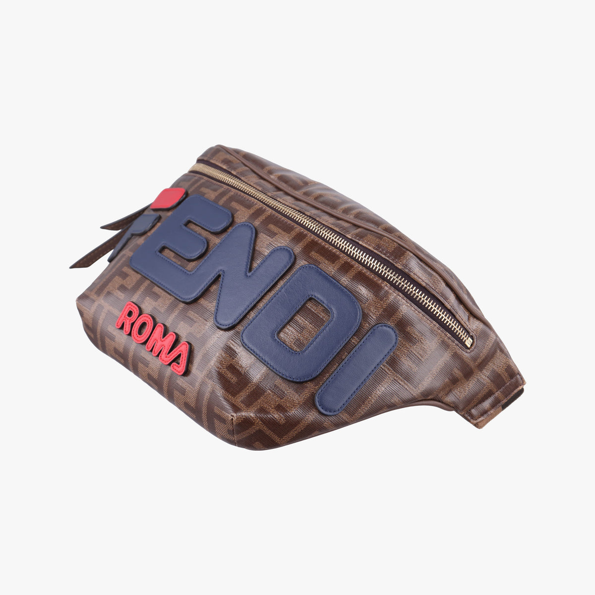 Pre-owned Fendi Fila Collaboration Zucca Pattern Logomania Brown PVC coated canvas 7VA434 bum bag/waist bag | stylenewstar