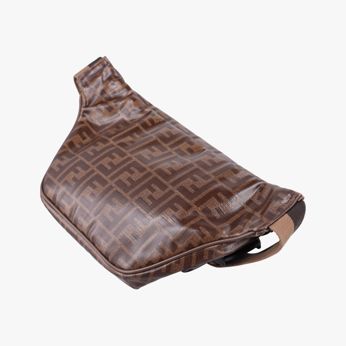 Pre-owned Fendi Fila Collaboration Zucca Pattern Logomania Brown PVC coated canvas 7VA434 bum bag/waist bag | stylenewstar