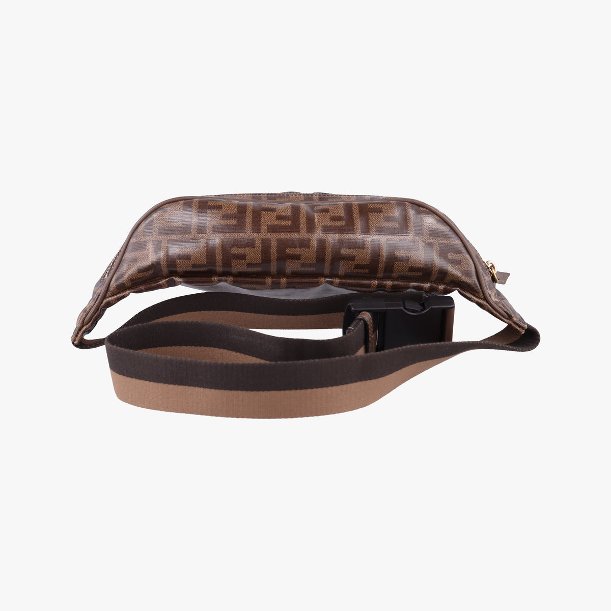 Pre-owned Fendi Fila Collaboration Zucca Pattern Logomania Brown PVC coated canvas 7VA434 bum bag/waist bag | stylenewstar