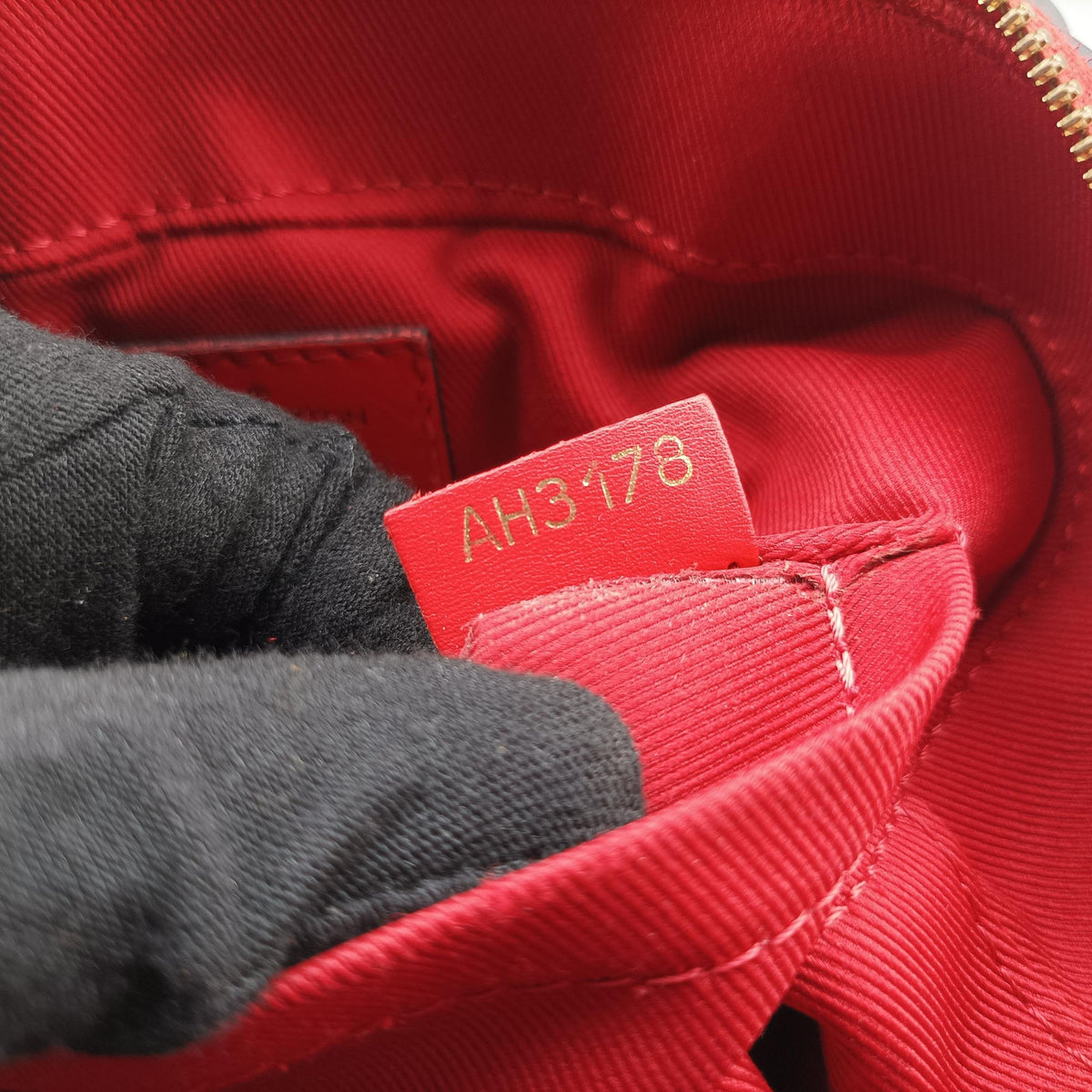 Pre-owned Louis Vuitton SAINTONGE brown×COQUELICOT Monogram Canvas×calf leather M43556 shoulderbag | stylenewstar