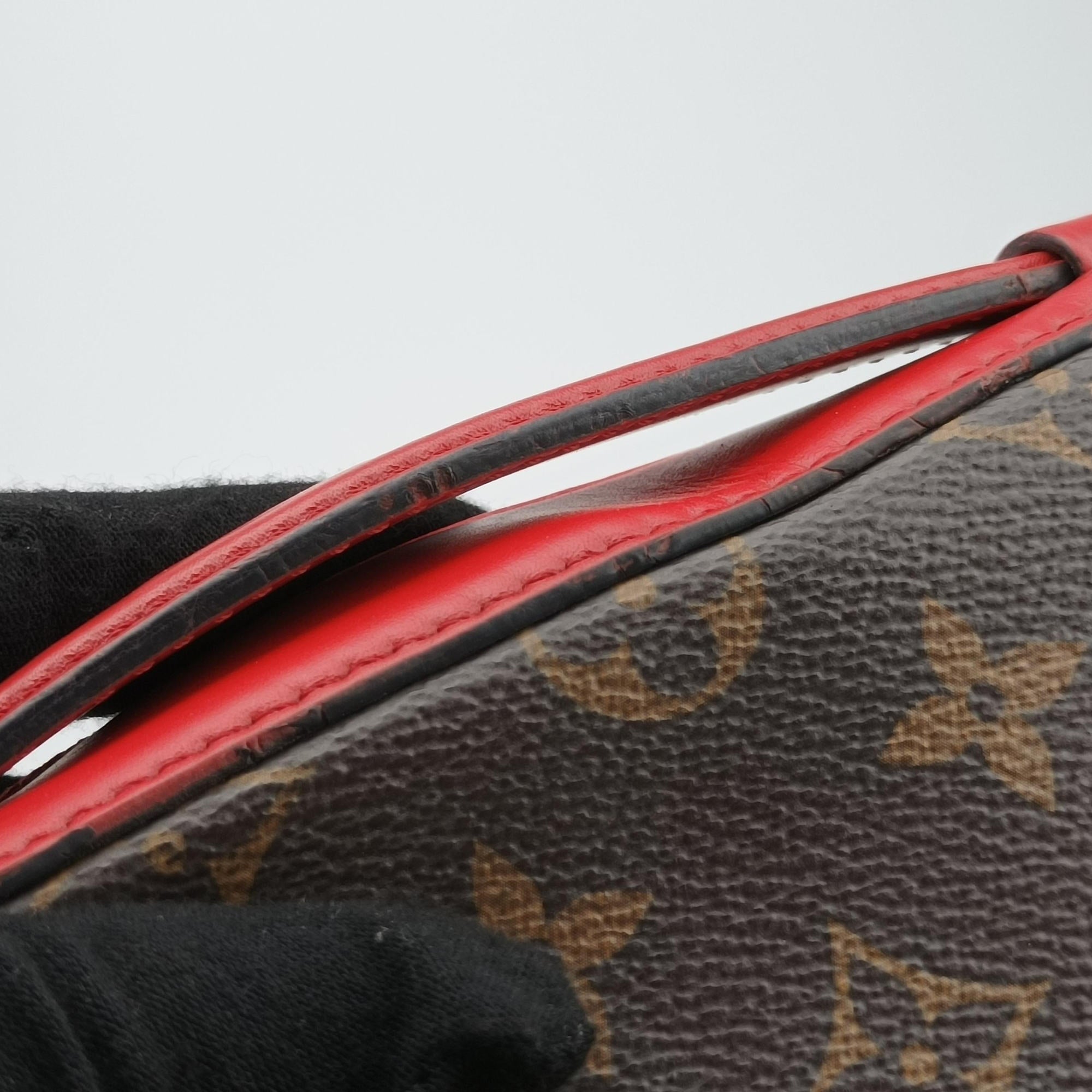 Pre-owned Louis Vuitton SAINTONGE brown×COQUELICOT Monogram Canvas×calf leather M43556 shoulderbag | stylenewstar