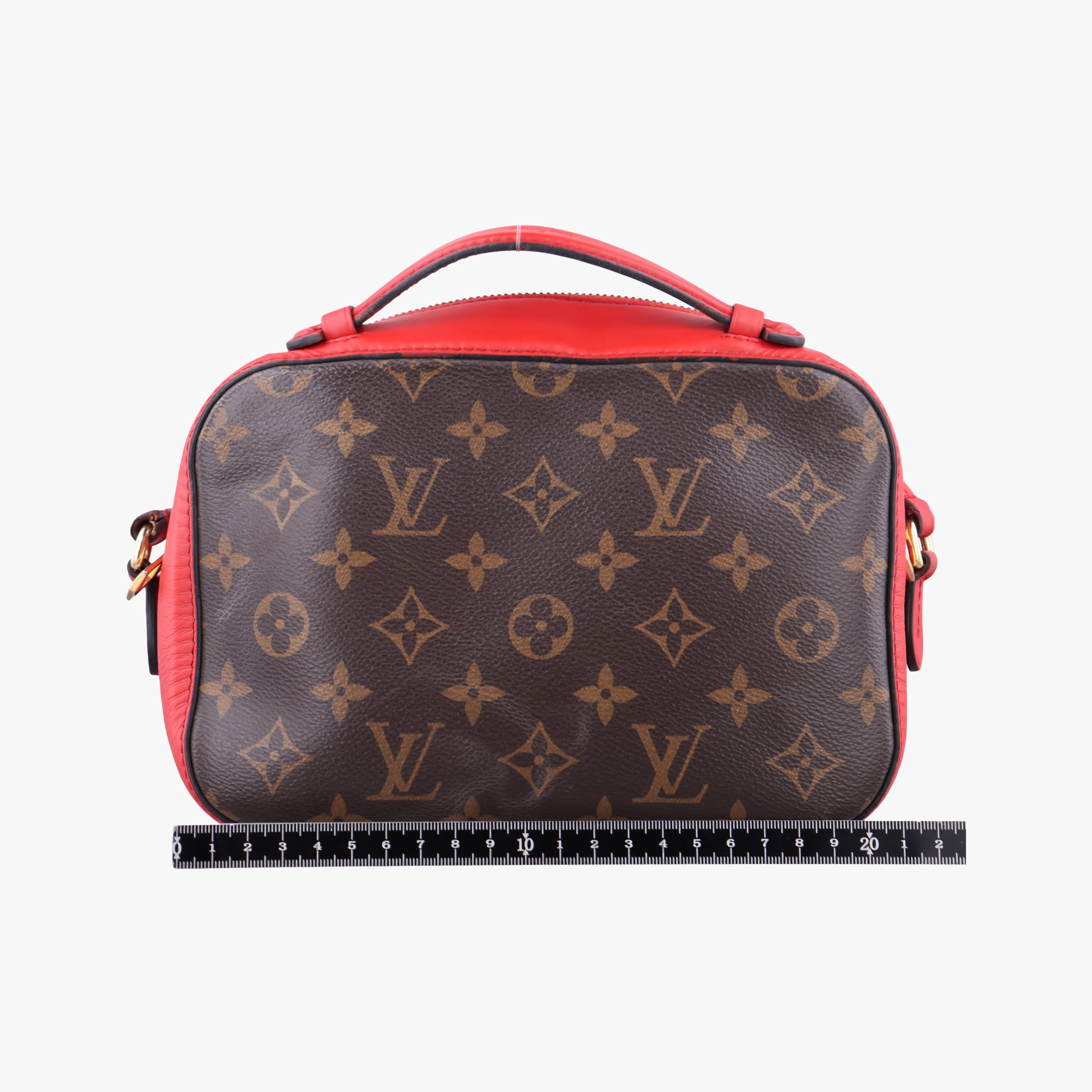 Pre-owned Louis Vuitton SAINTONGE brown×COQUELICOT Monogram Canvas×calf leather M43556 shoulderbag | stylenewstar
