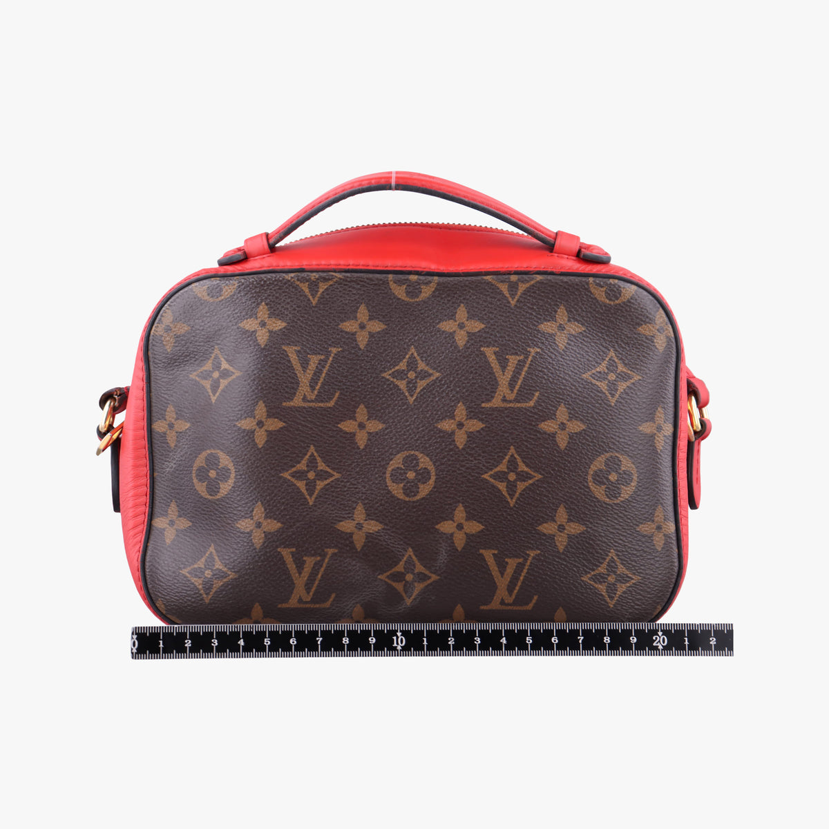 Pre-owned Louis Vuitton SAINTONGE brown×COQUELICOT Monogram Canvas×calf leather M43556 shoulderbag | stylenewstar