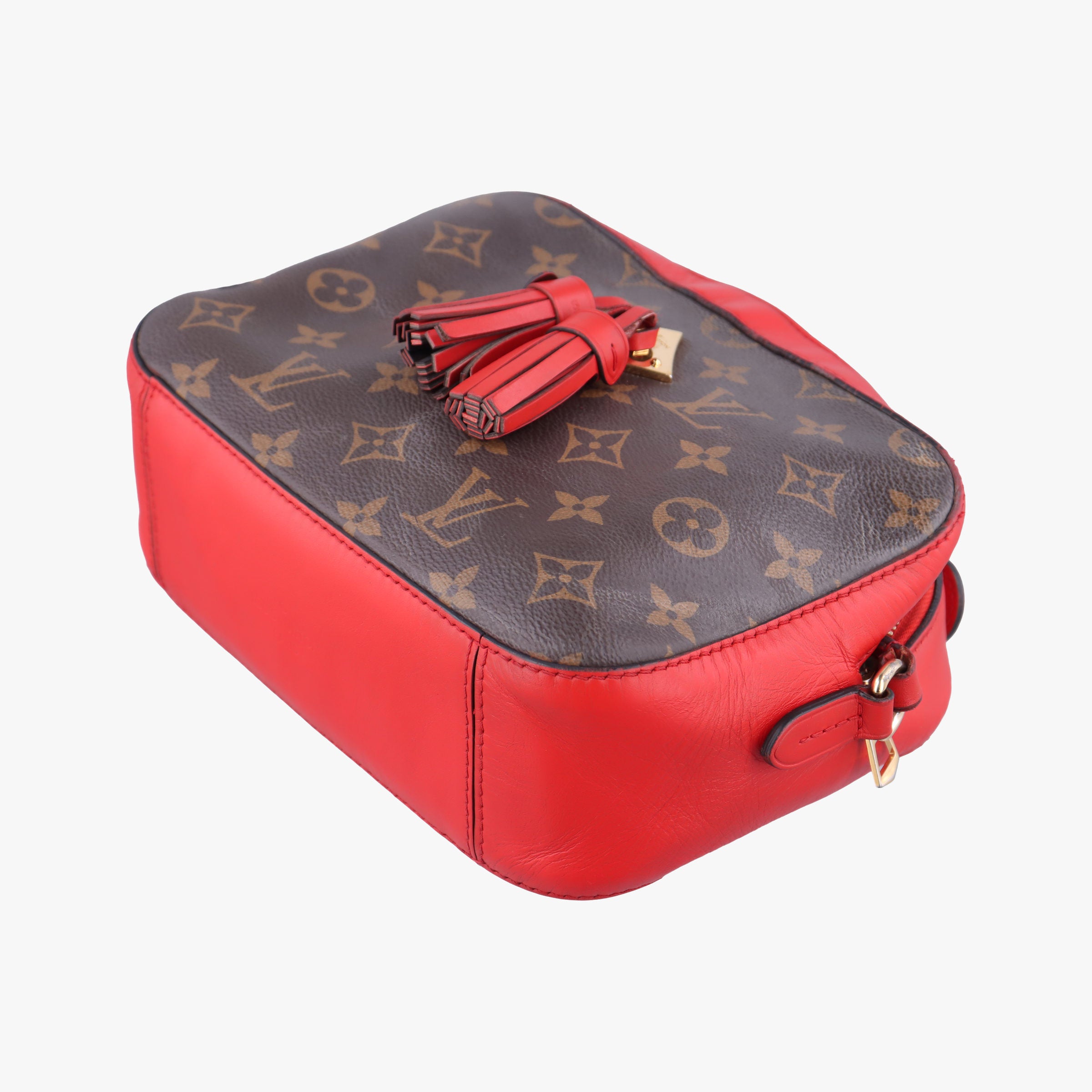 Pre-owned Louis Vuitton SAINTONGE brown×COQUELICOT Monogram Canvas×calf leather M43556 shoulderbag | stylenewstar