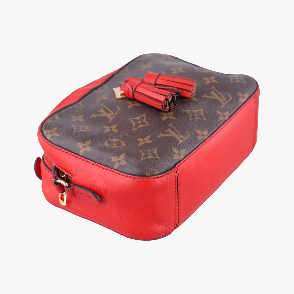 Pre-owned Louis Vuitton SAINTONGE brown×COQUELICOT Monogram Canvas×calf leather M43556 shoulderbag | stylenewstar