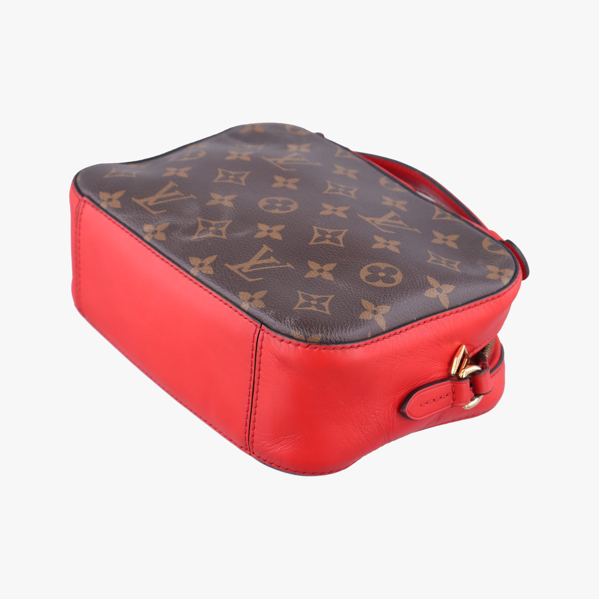 Pre-owned Louis Vuitton SAINTONGE brown×COQUELICOT Monogram Canvas×calf leather M43556 shoulderbag | stylenewstar
