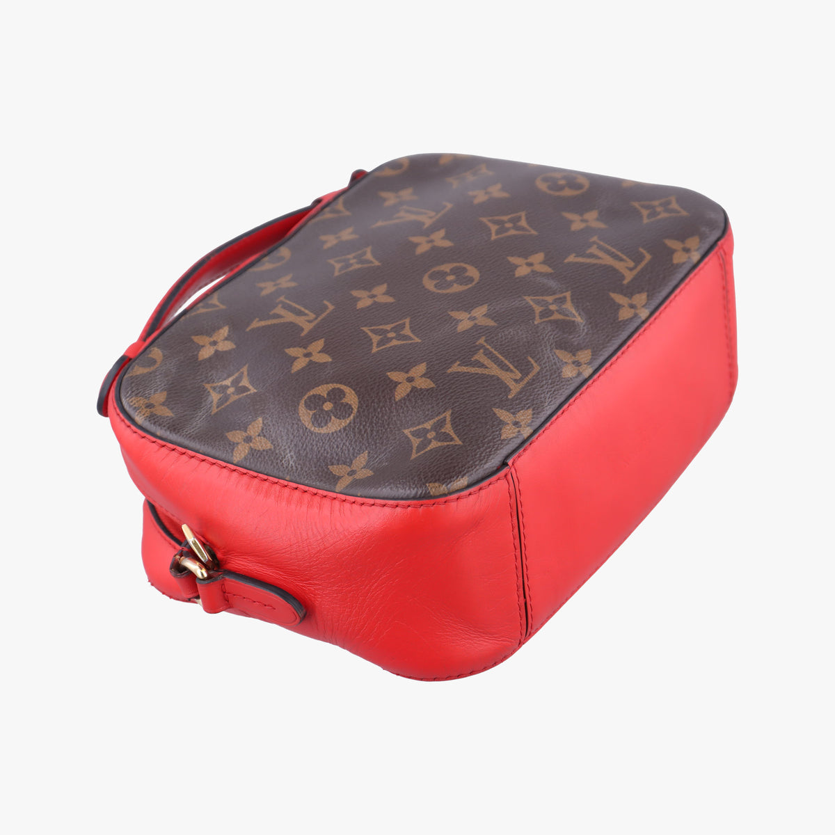 Pre-owned Louis Vuitton SAINTONGE brown×COQUELICOT Monogram Canvas×calf leather M43556 shoulderbag | stylenewstar