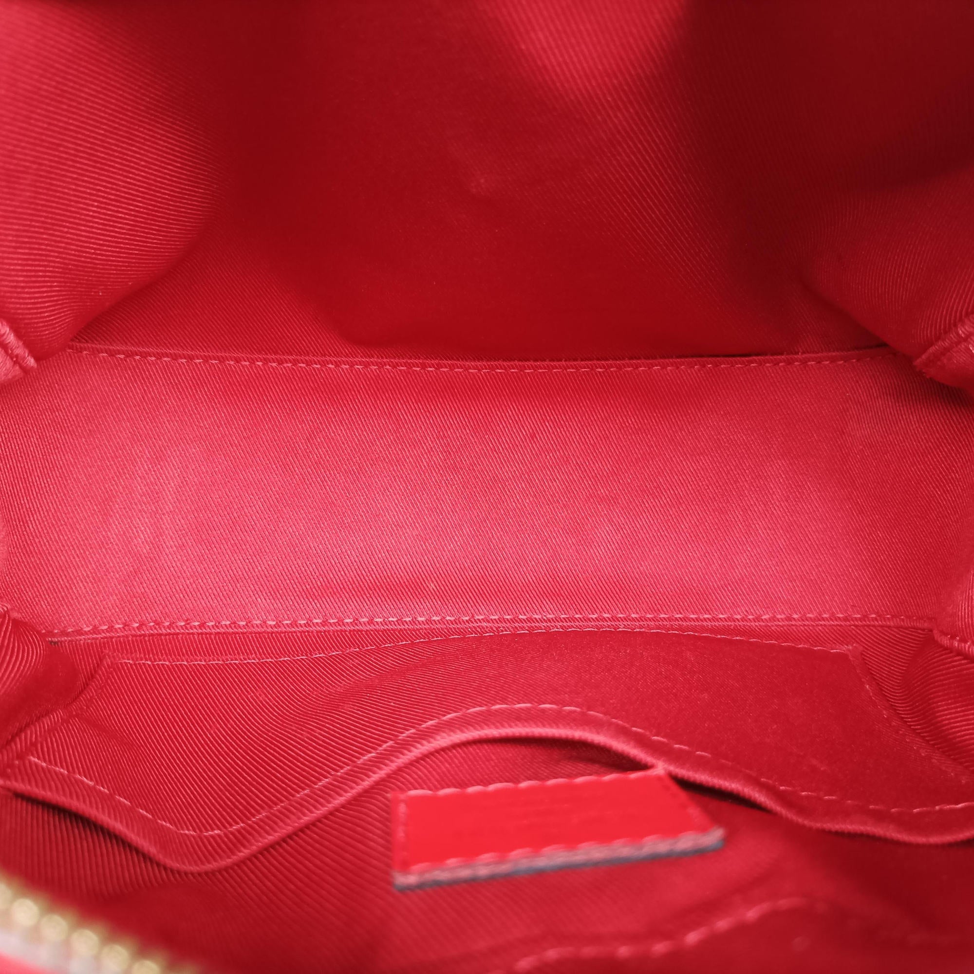 Pre-owned Louis Vuitton SAINTONGE brown×COQUELICOT Monogram Canvas×calf leather M43556 shoulderbag | stylenewstar