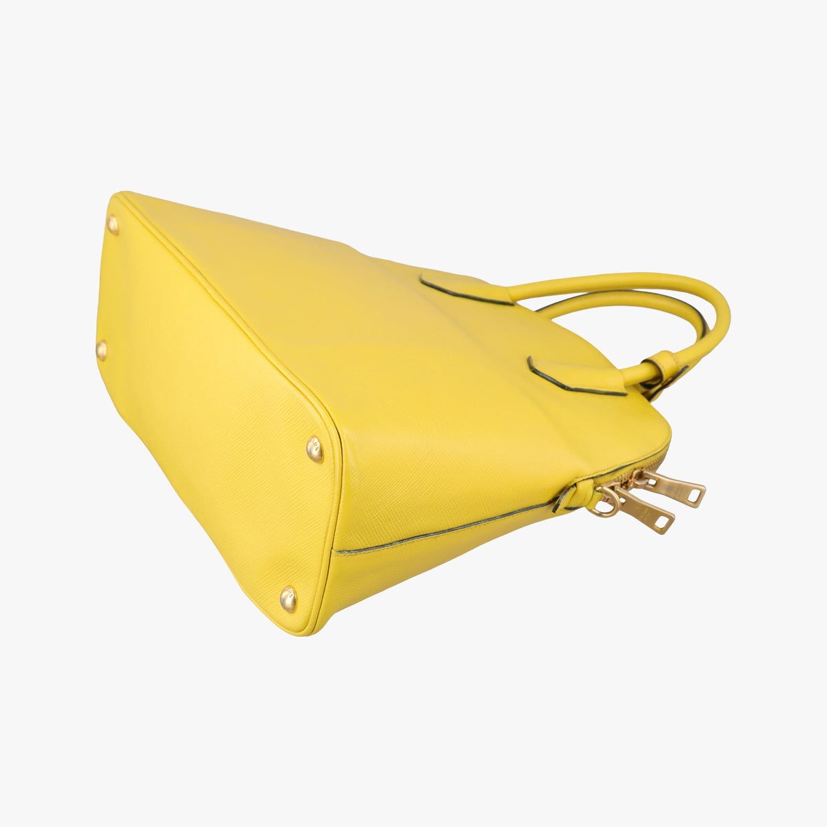 Secondhand Prada Cuir Top Handle Yellow SAFFIANO Leather BL0902 shoulderbag | stylenewstar
