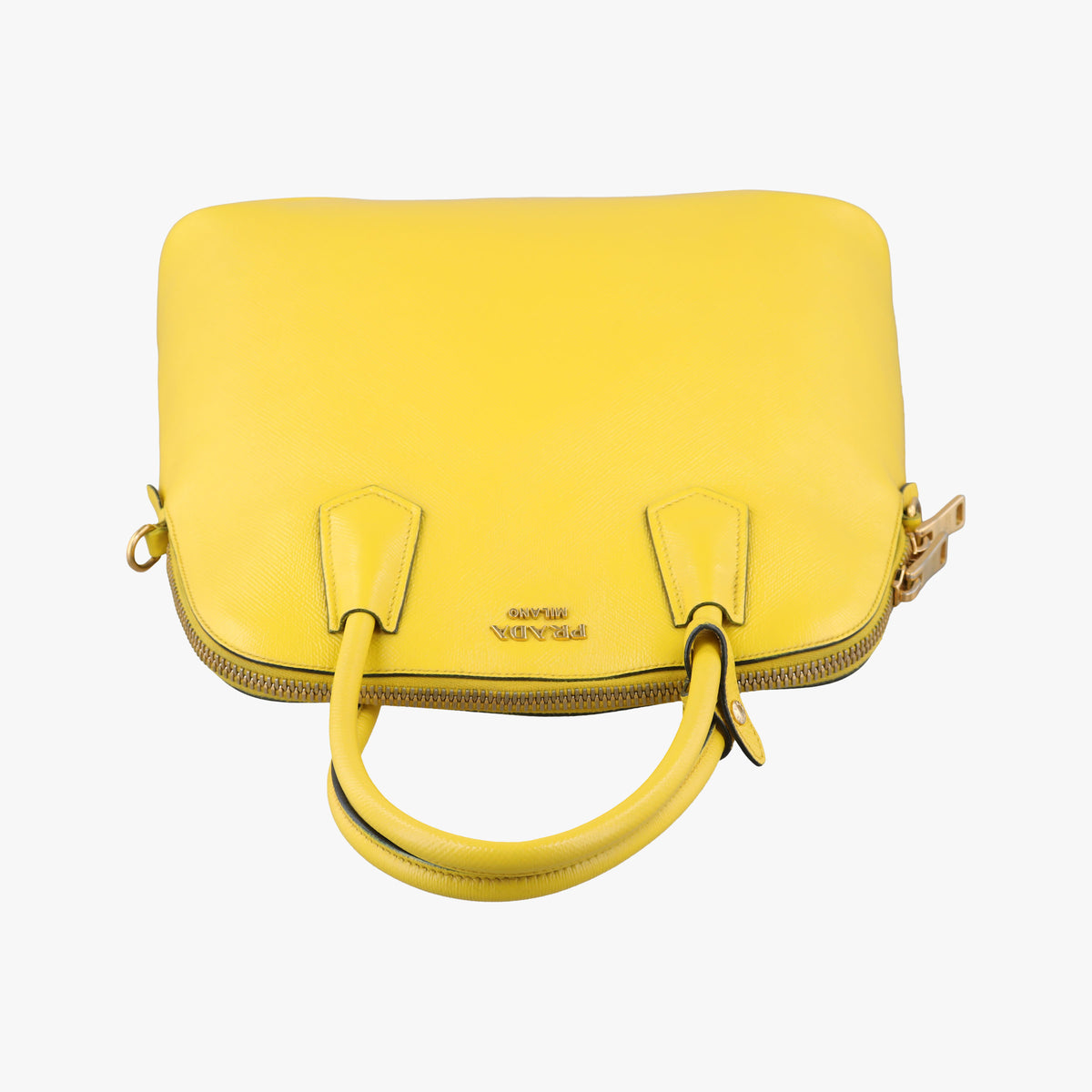 Secondhand Prada Cuir Top Handle Yellow SAFFIANO Leather BL0902 shoulderbag | stylenewstar