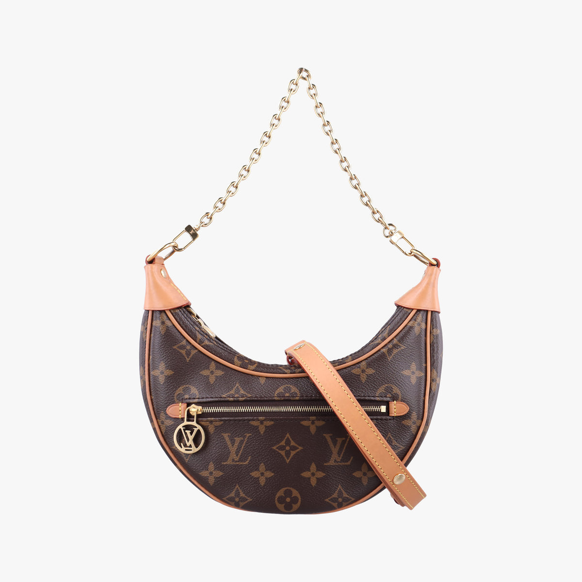 Pre-owned Louis Vuitton LOOP Brown×Beige Monogram Canvas M81098 shoulderbag | stylenewstar