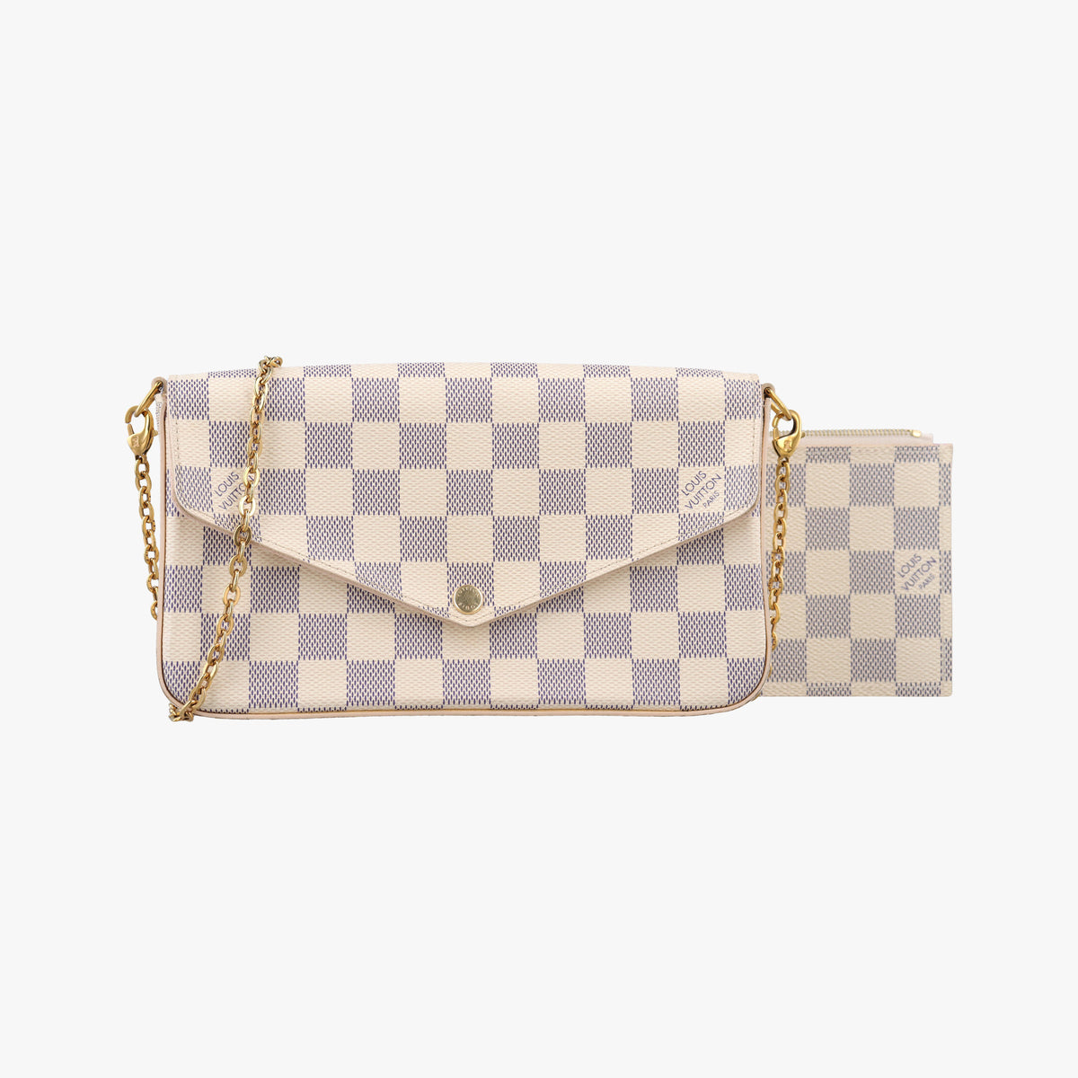 Pre-owned Louis Vuitton Pochette Felicie AZUR Damier Canvas N63106 shoulderbag | stylenewstar