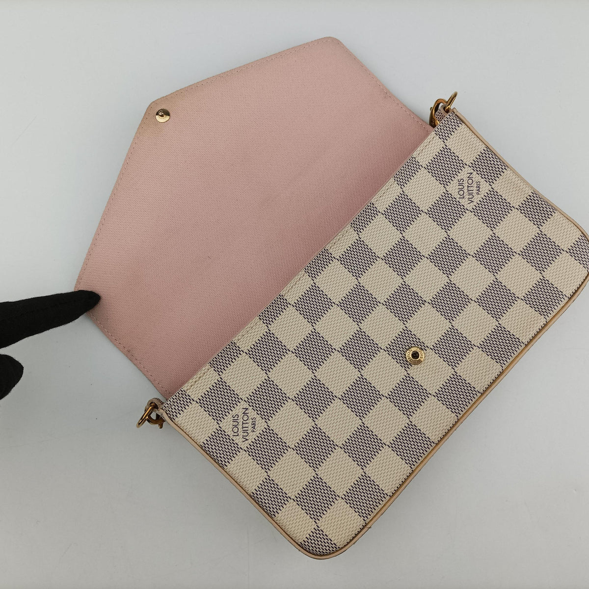 Pre-owned Louis Vuitton Pochette Felicie AZUR Damier Canvas N63106 shoulderbag | stylenewstar