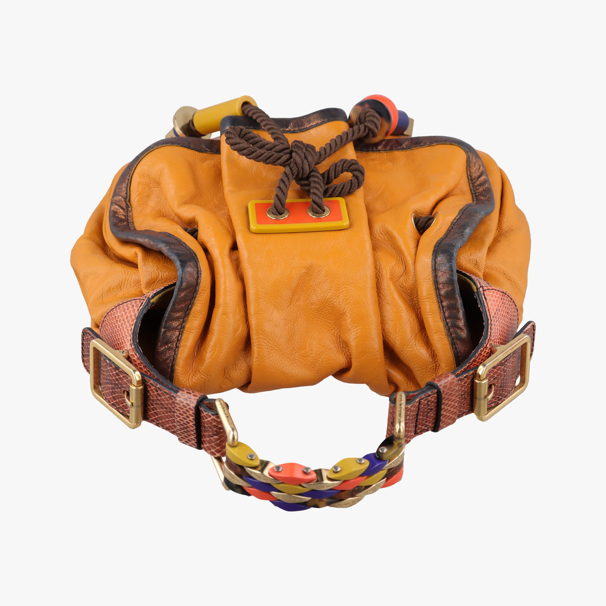 Pre-owned Louis Vuitton Kalahari PM JAUNE Monogram Exotic Leather×Python M97000 shoulderbag | stylenewstar