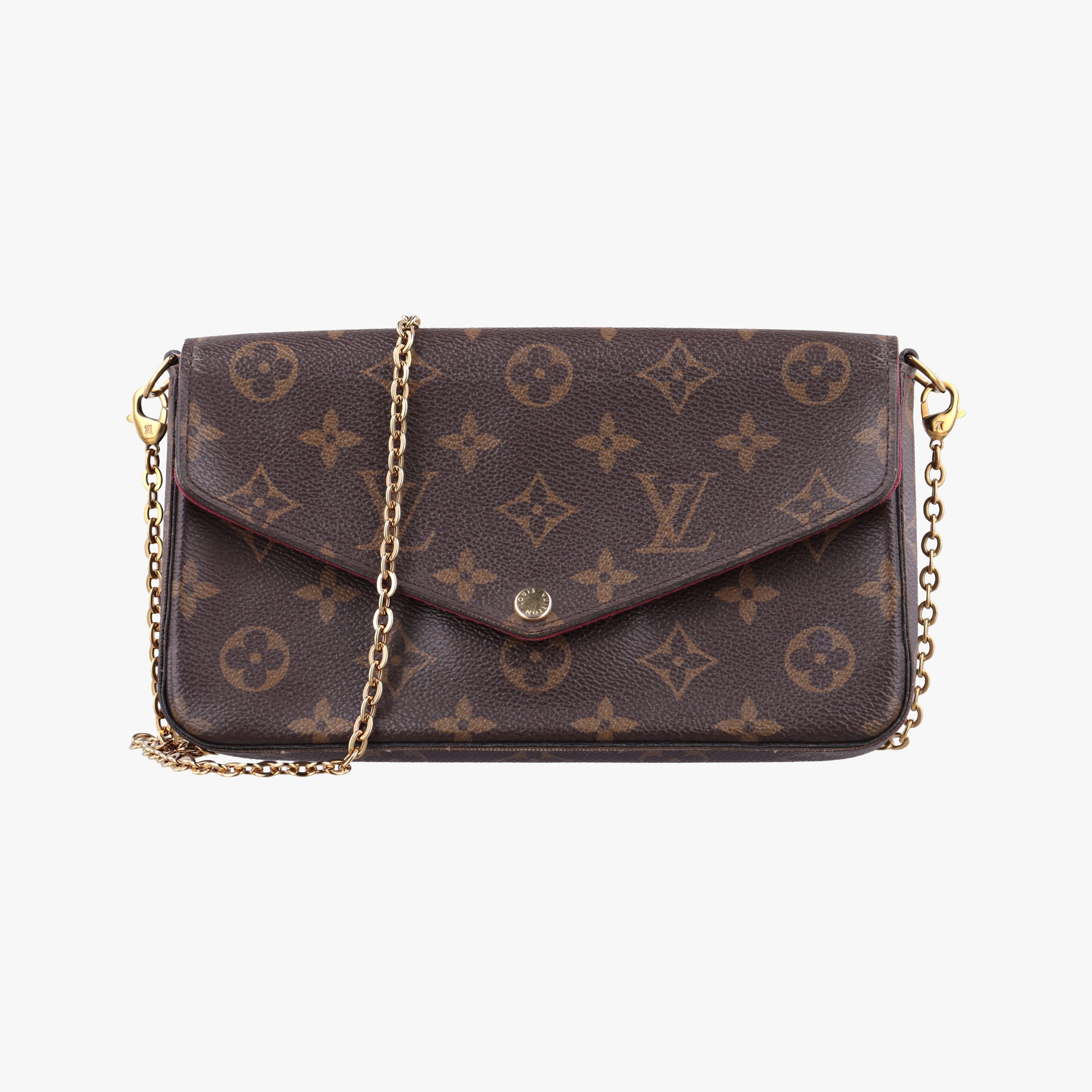 Pre-owned Louis Vuitton Pochette FeLICIE Brown Monogram Canvas M61276 shoulderbag | stylenewstar