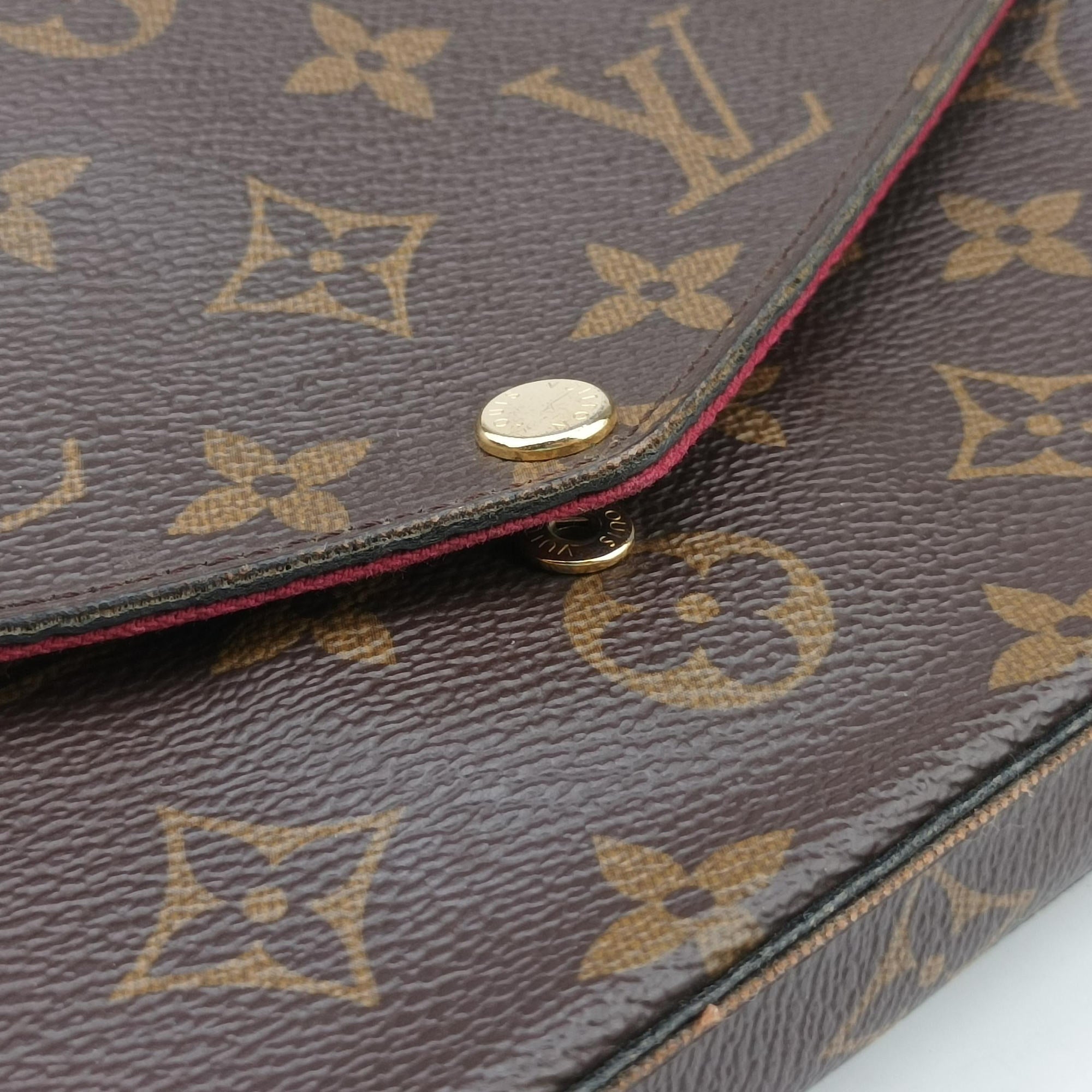 Pre-owned Louis Vuitton Pochette FeLICIE Brown Monogram Canvas M61276 shoulderbag | stylenewstar
