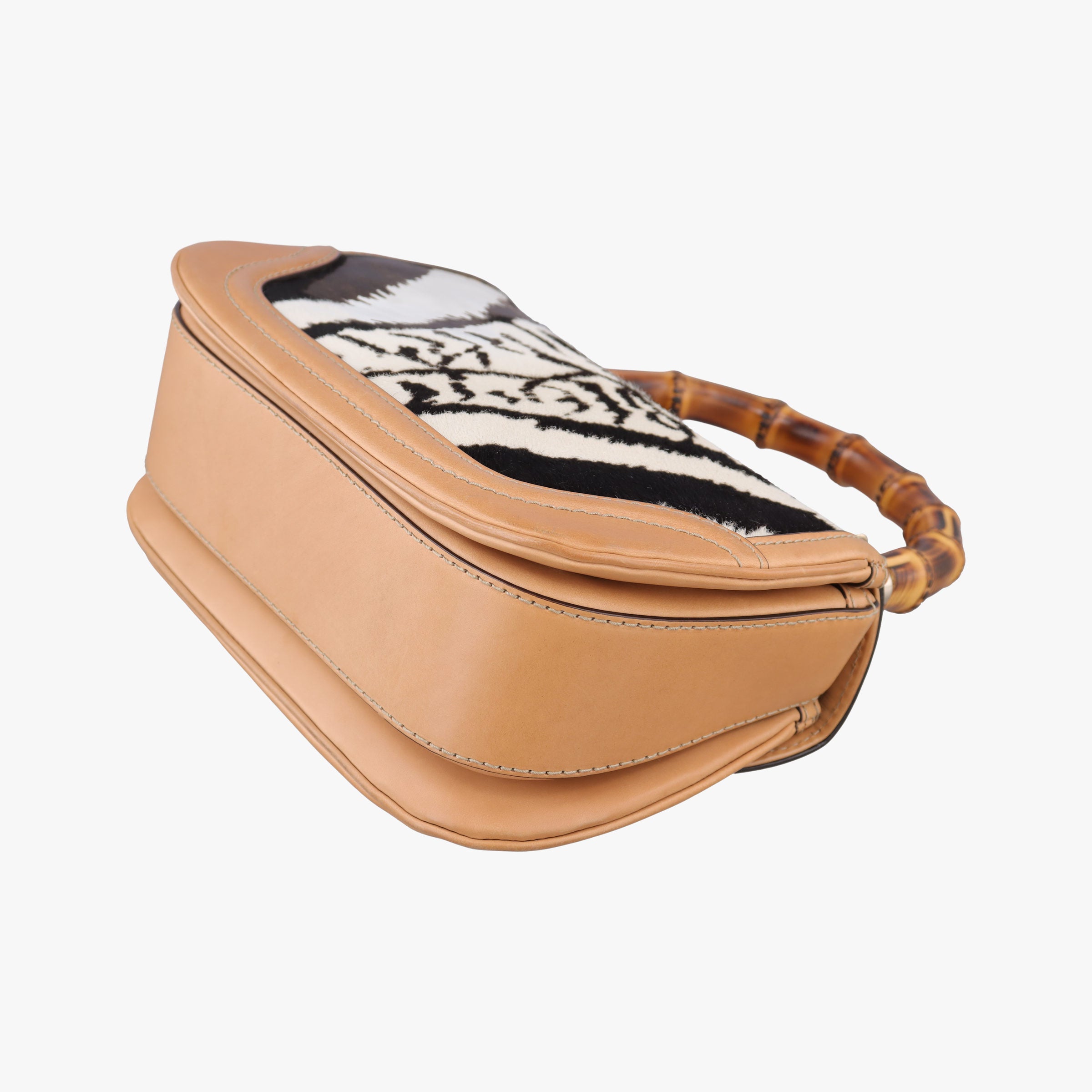 Pre-owned Gucci New Bamboo Multicolour ponyhair×leather 254884 shoulderbag | stylenewstar