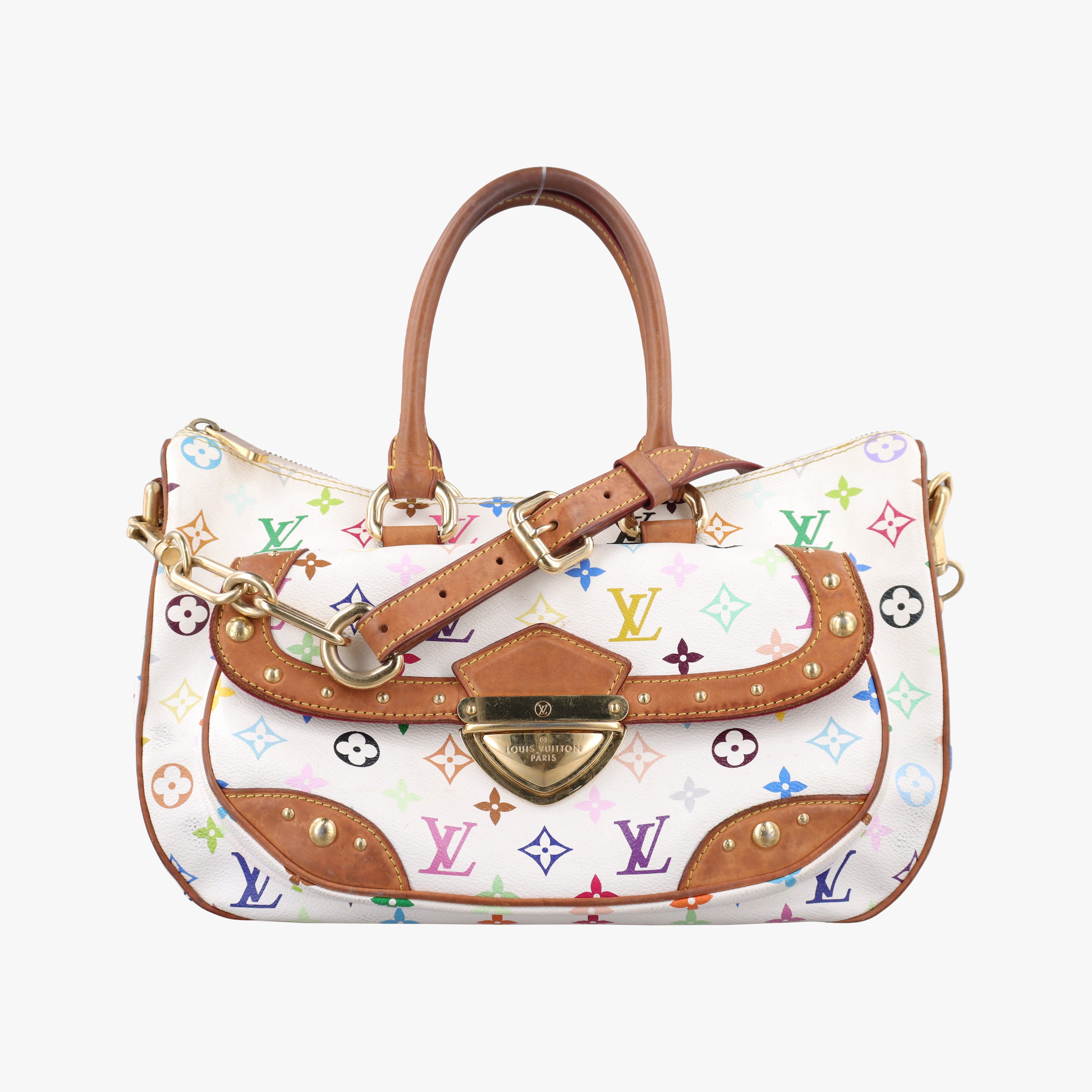 Pre-owned Louis Vuitton RITA white Monogram Multicolor M40125 shoulderbag | stylenewstar