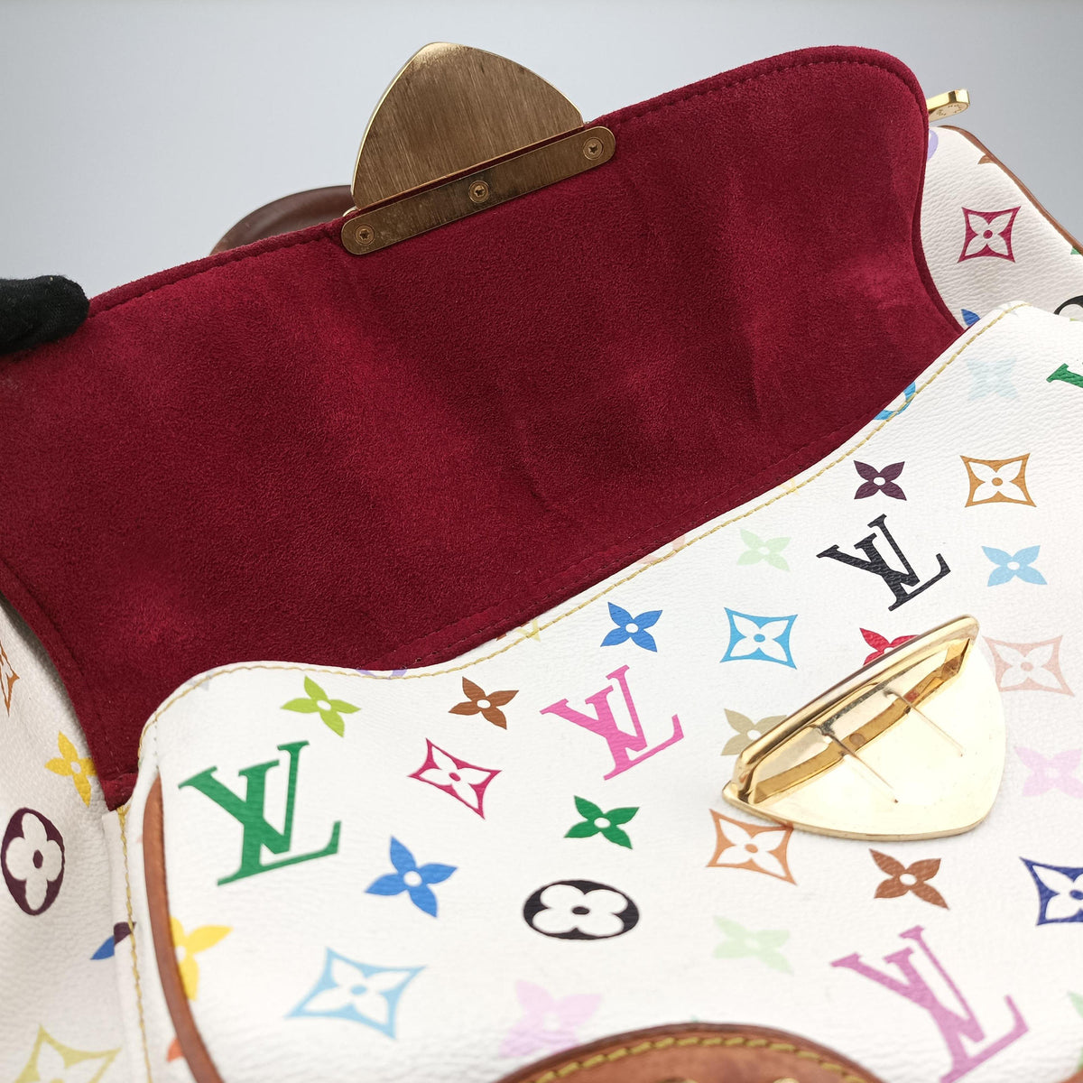 Pre-owned Louis Vuitton RITA white Monogram Multicolor M40125 shoulderbag | stylenewstar