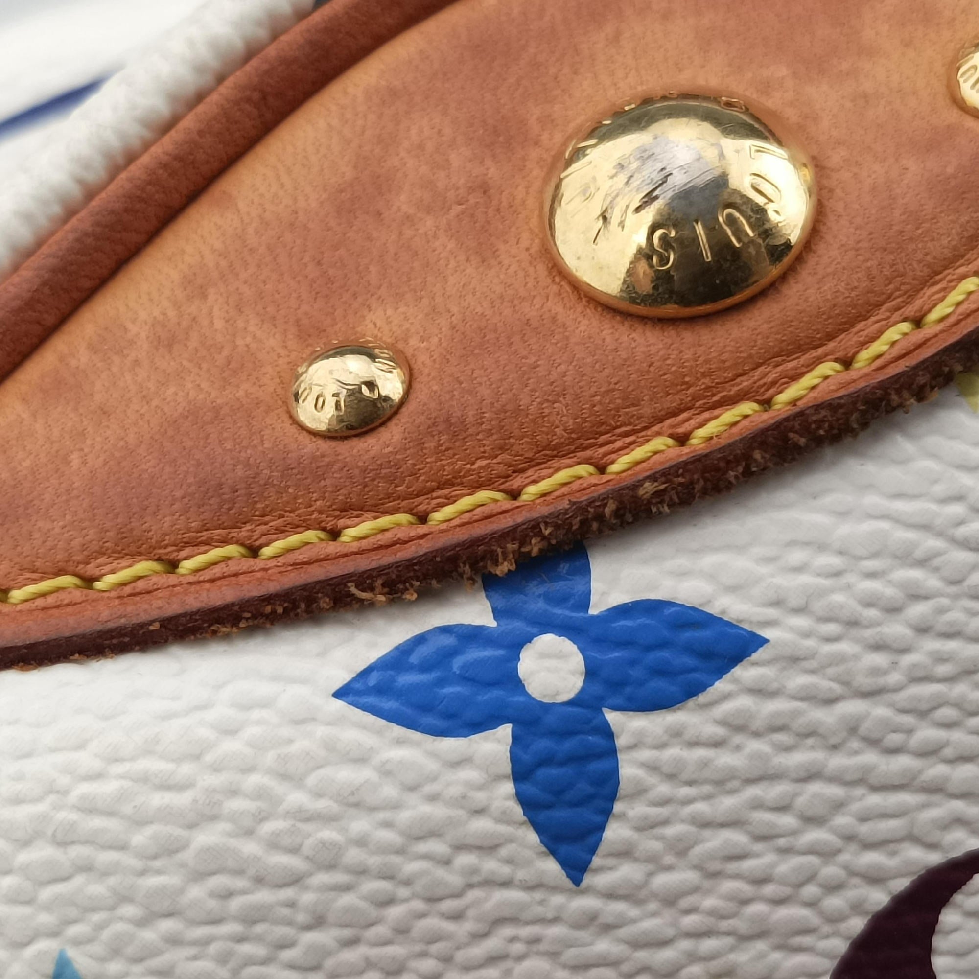 Pre-owned Louis Vuitton RITA white Monogram Multicolor M40125 shoulderbag | stylenewstar