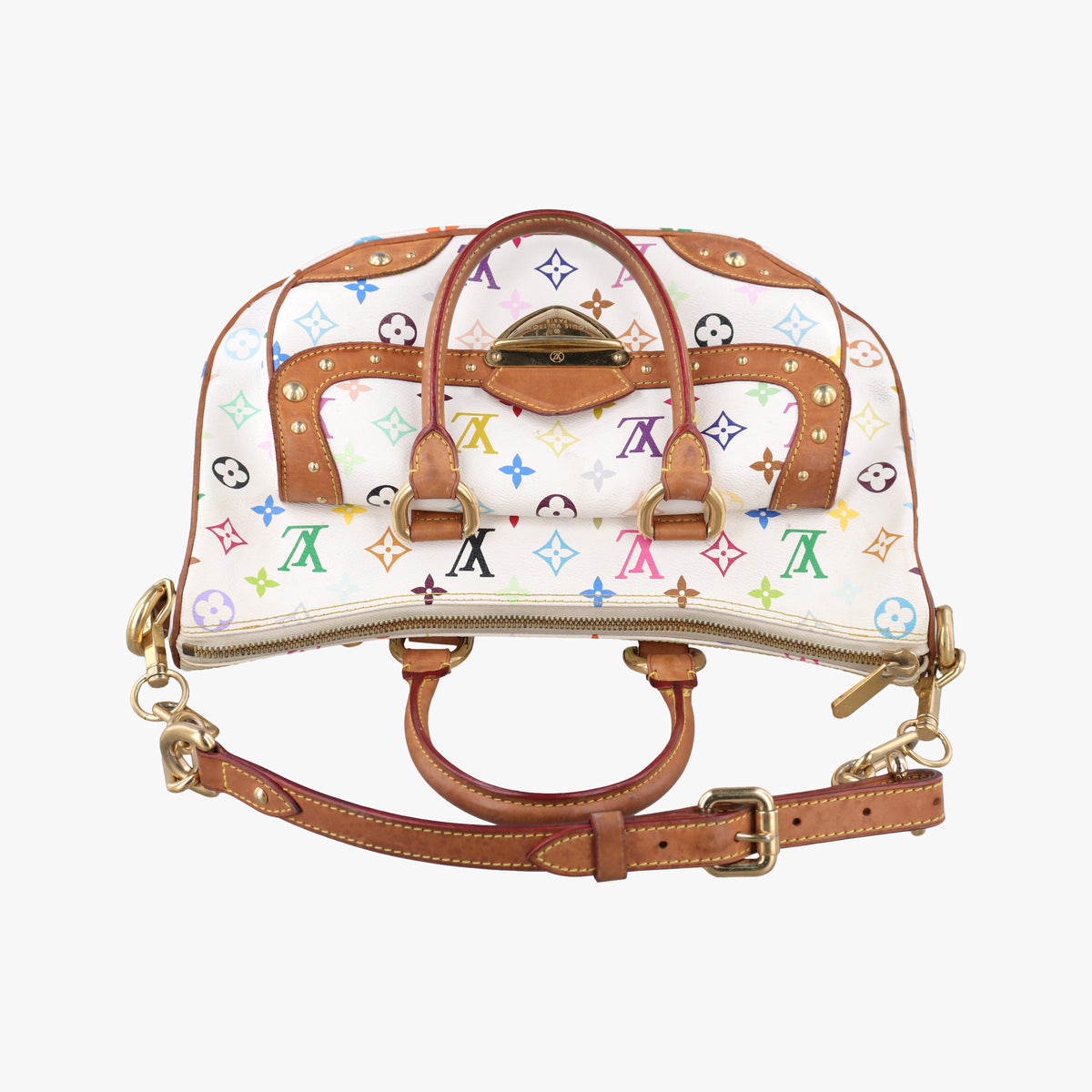 Pre-owned Louis Vuitton RITA white Monogram Multicolor M40125 shoulderbag | stylenewstar