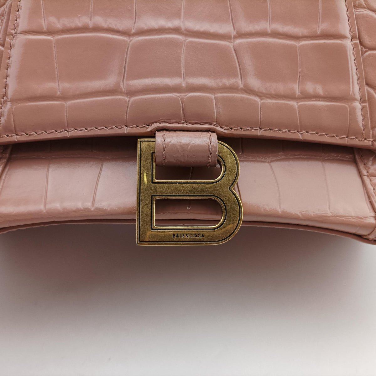 Pre-owned Balenciaga Hourglass Pink leather  shoulderbag | stylenewstar