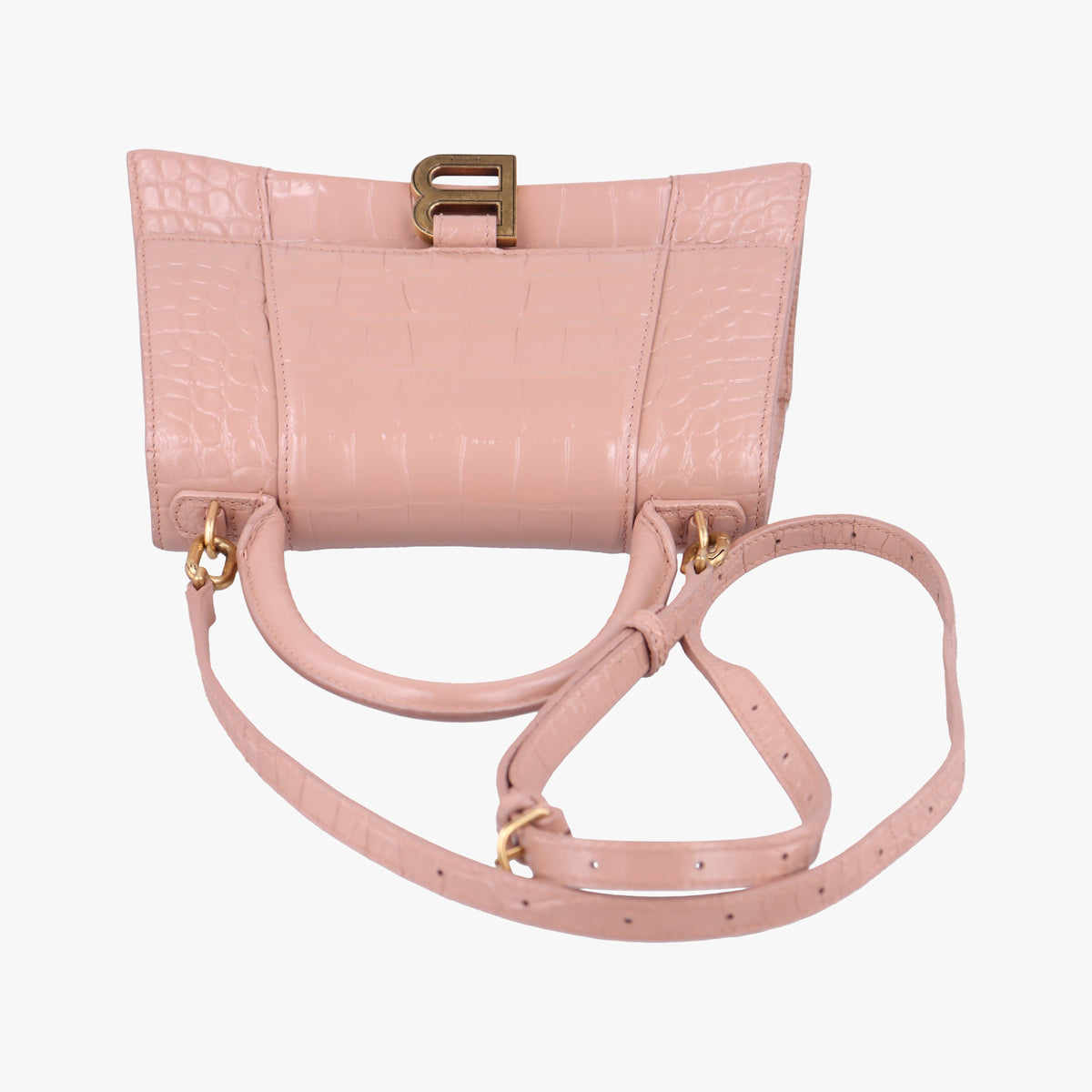 Pre-owned Balenciaga Hourglass Pink leather  shoulderbag | stylenewstar