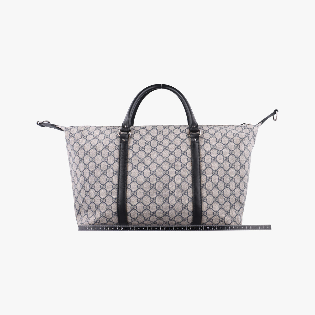 Pre-owned Gucci GG Supreme beige×navy PVC coated canvas 246895 handbag | stylenewstar