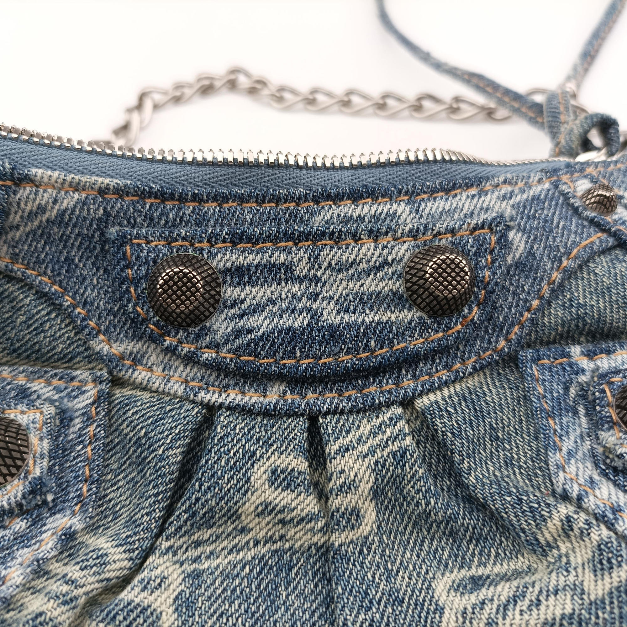 Secondhand Balenciaga Le Cagole mini Blue denim  shoulderbag | stylenewstar