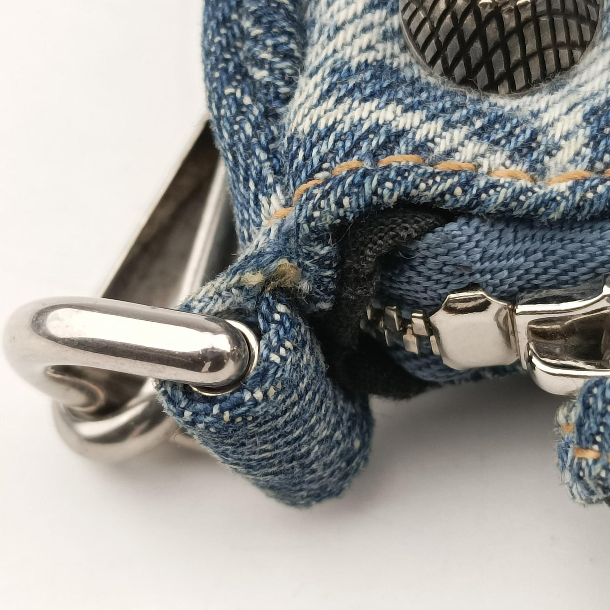 Pre-owned Balenciaga Le Cagole mini Blue denim  shoulderbag | stylenewstar