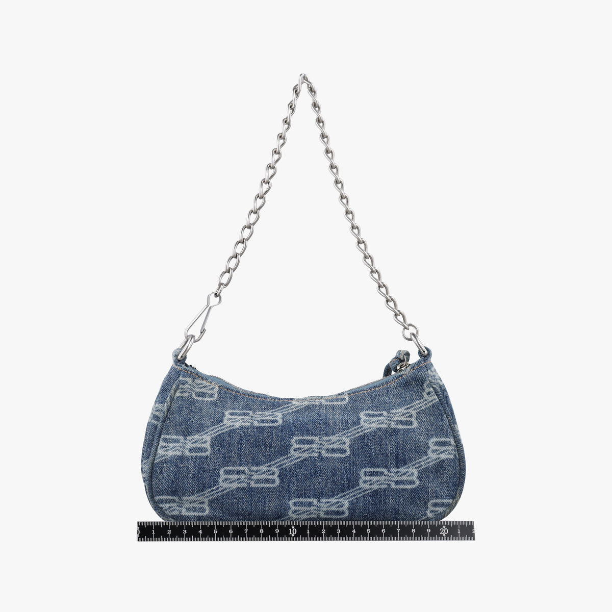 Pre-owned Balenciaga Le Cagole mini Blue denim  shoulderbag | stylenewstar
