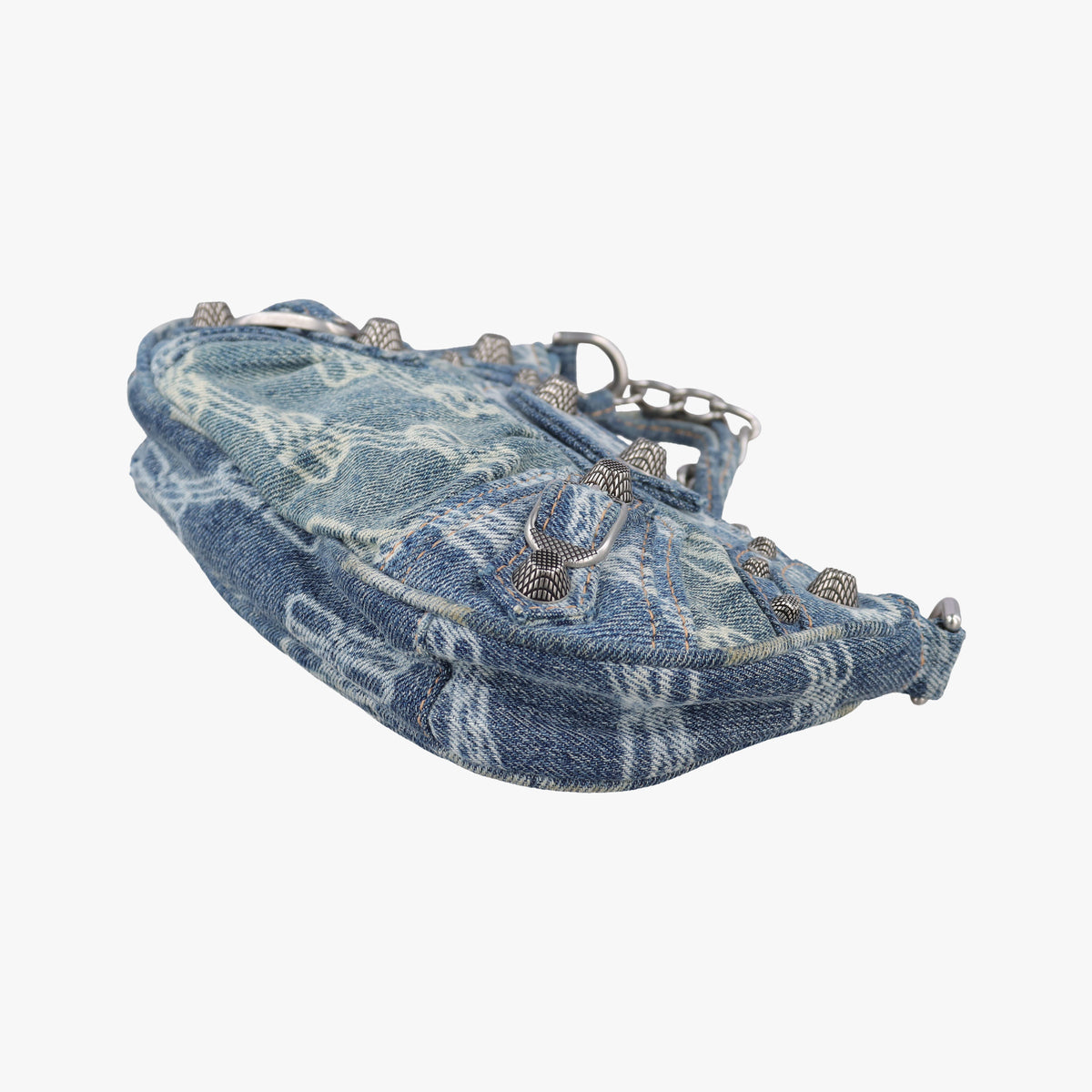 Pre-owned Balenciaga Le Cagole mini Blue denim  shoulderbag | stylenewstar