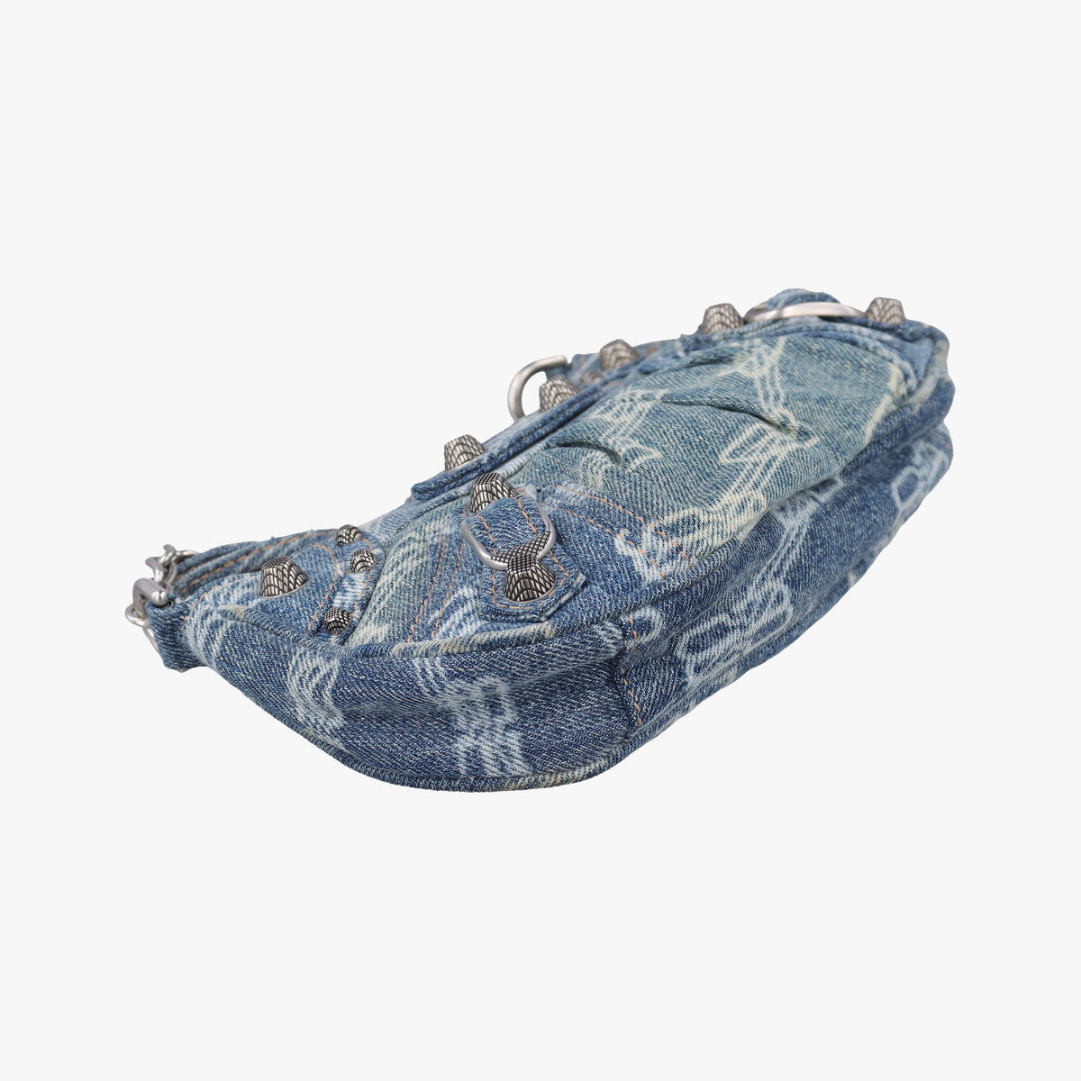 Pre-owned Balenciaga Le Cagole mini Blue denim  shoulderbag | stylenewstar