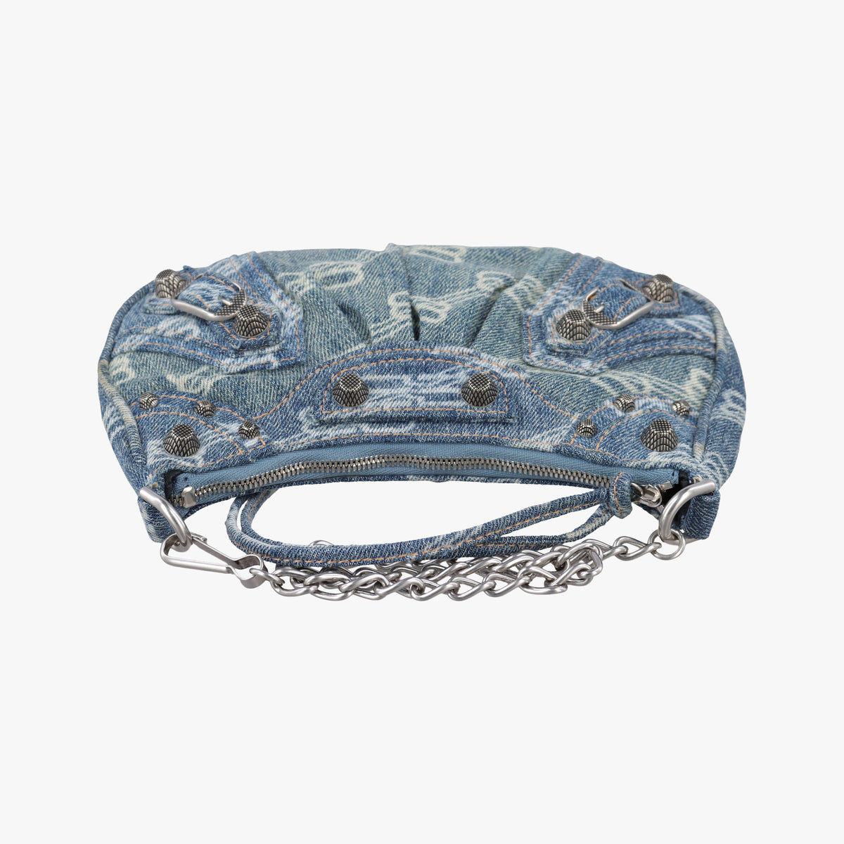 Pre-owned Balenciaga Le Cagole mini Blue denim  shoulderbag | stylenewstar