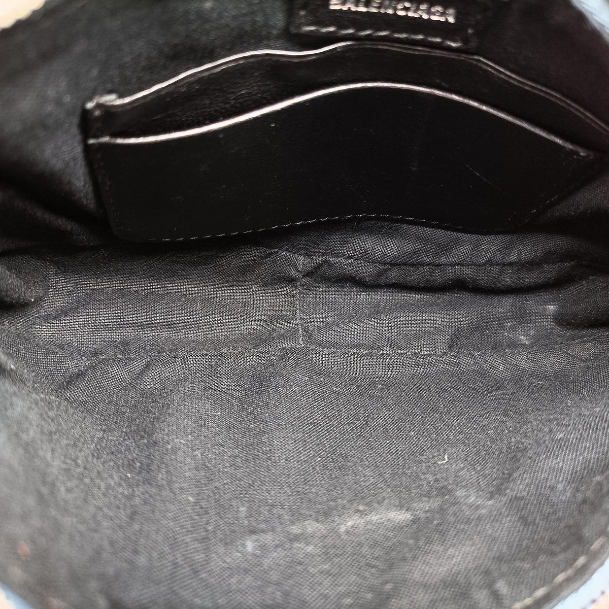 Pre-owned Balenciaga Le Cagole mini Blue denim  shoulderbag | stylenewstar
