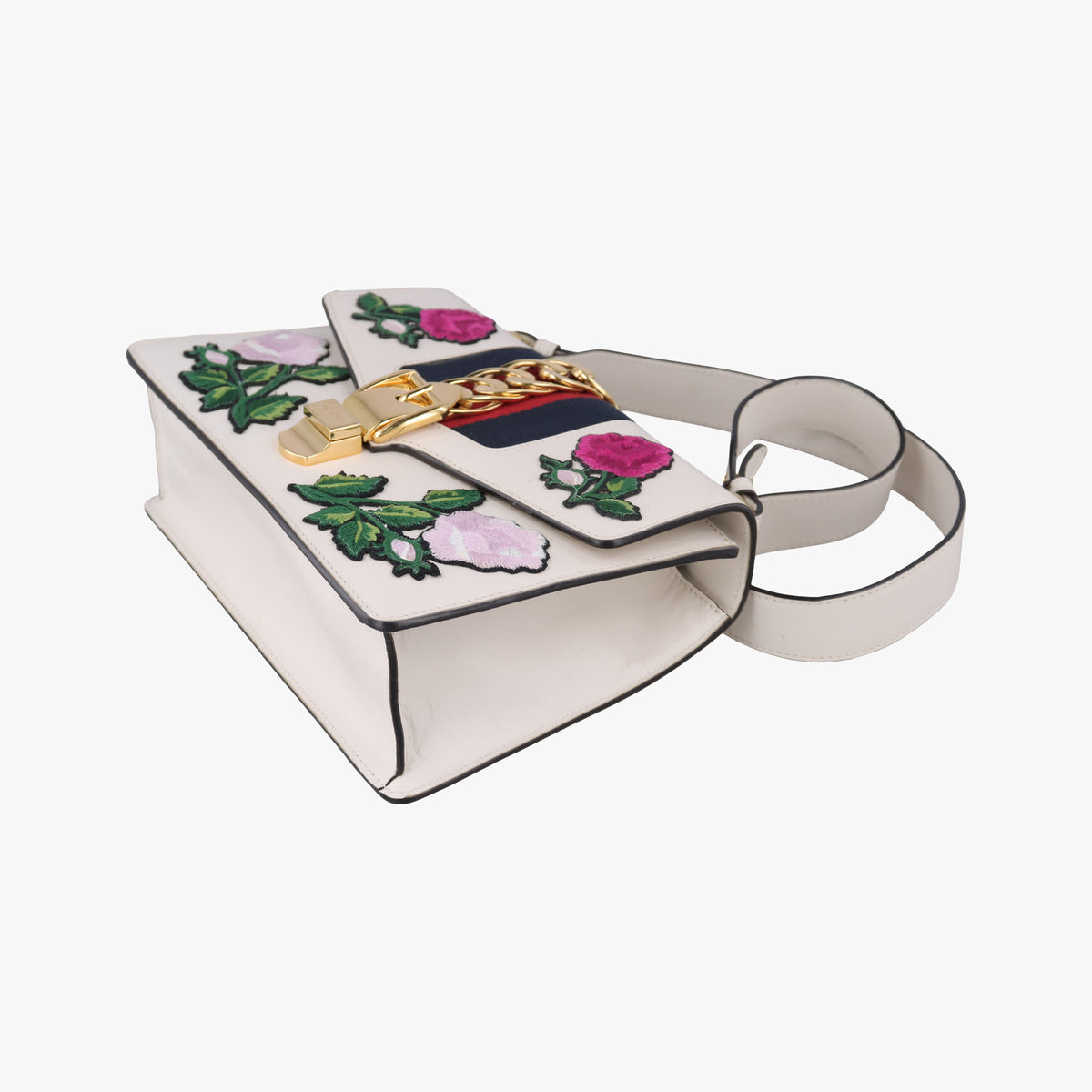 Pre-owned Gucci Sylvie White Leather 421882 shoulderbag | stylenewstar