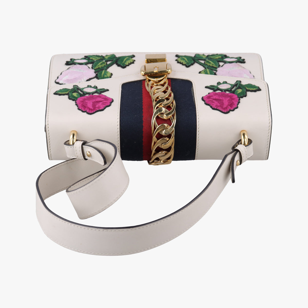 Pre-owned Gucci Sylvie White Leather 421882 shoulderbag | stylenewstar