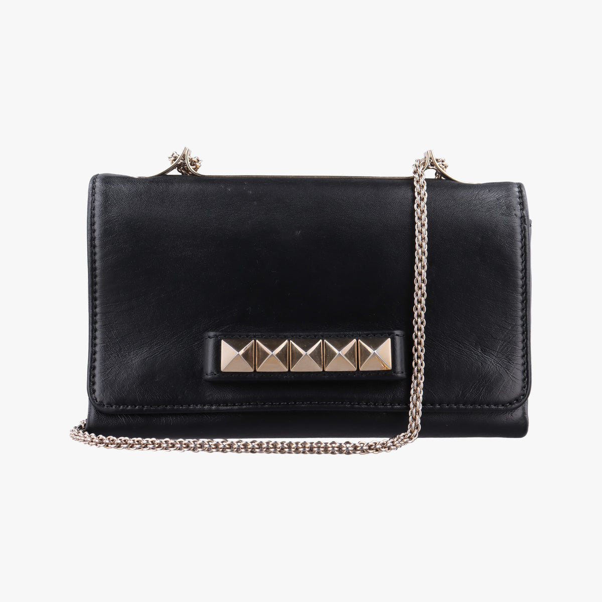 Pre-owned Valentino Rockstud Va Va Voom Black Leather  shoulderbag | stylenewstar