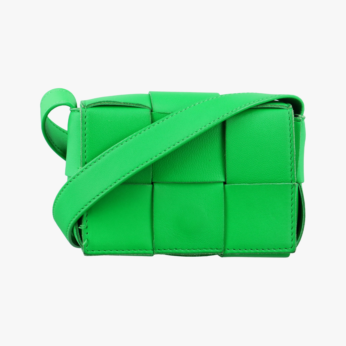 Pre-owned Bottega Veneta candy cassette Green lambskin  shoulderbag | stylenewstar