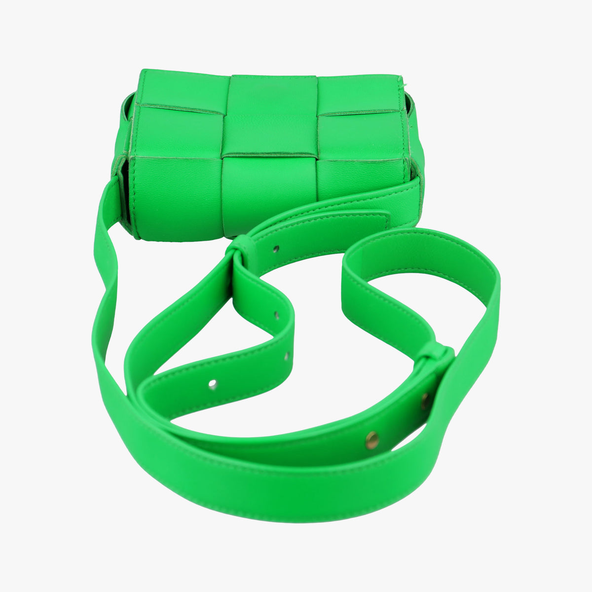 Pre-owned Bottega Veneta candy cassette Green lambskin  shoulderbag | stylenewstar