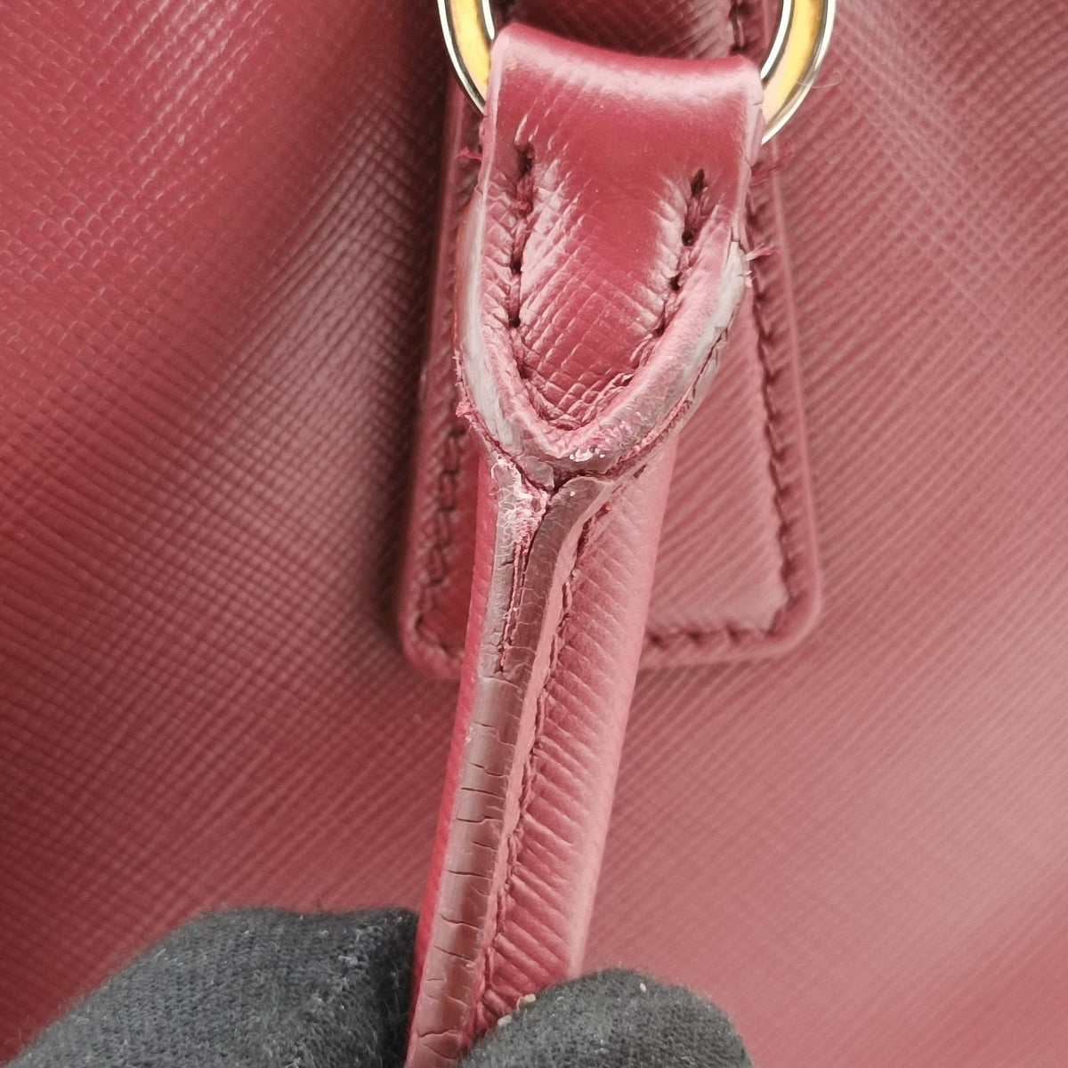 Secondhand Prada Galleria Burgundy SAFFIANO Leather BN1874 handbag | stylenewstar
