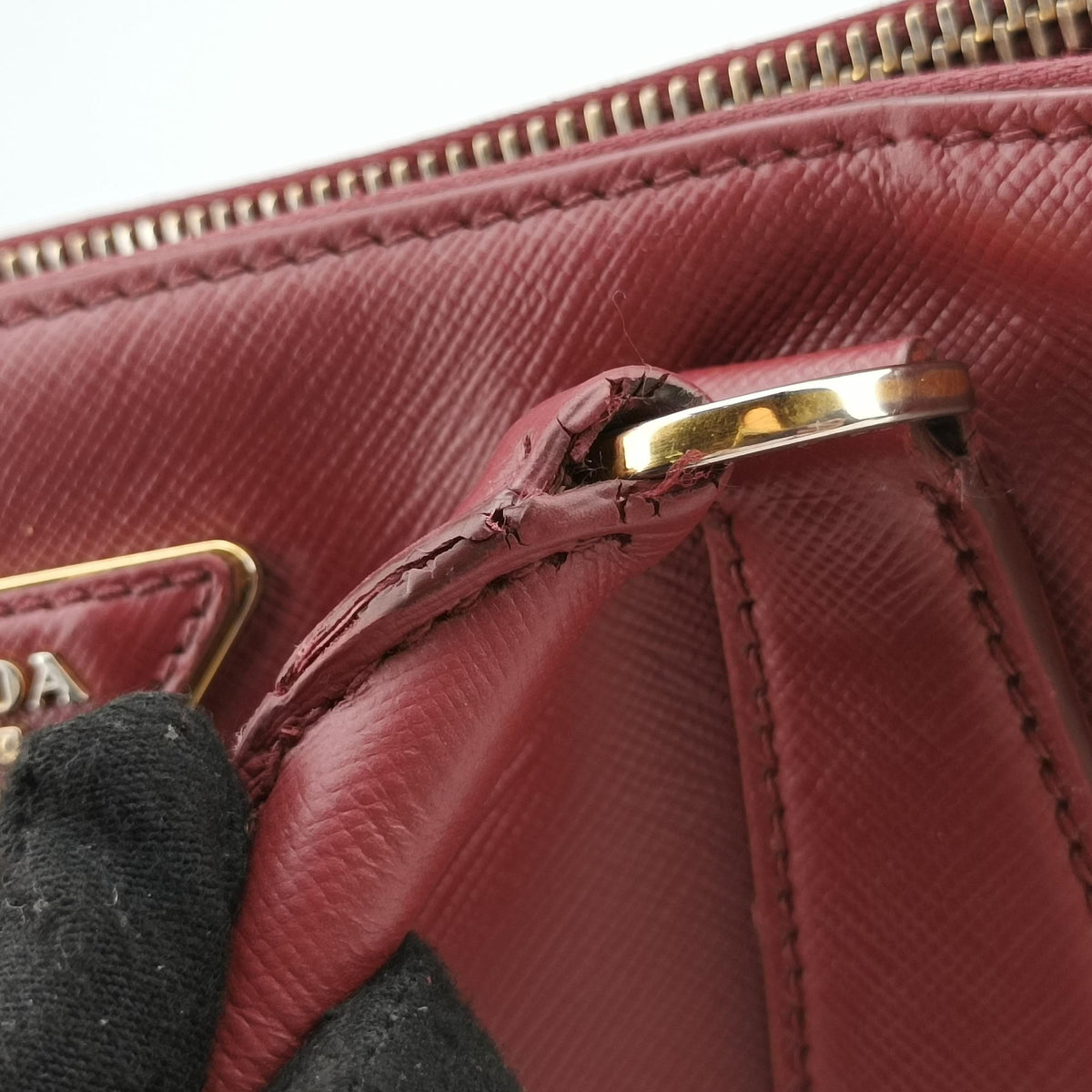 Secondhand Prada Galleria Burgundy SAFFIANO Leather BN1874 handbag | stylenewstar